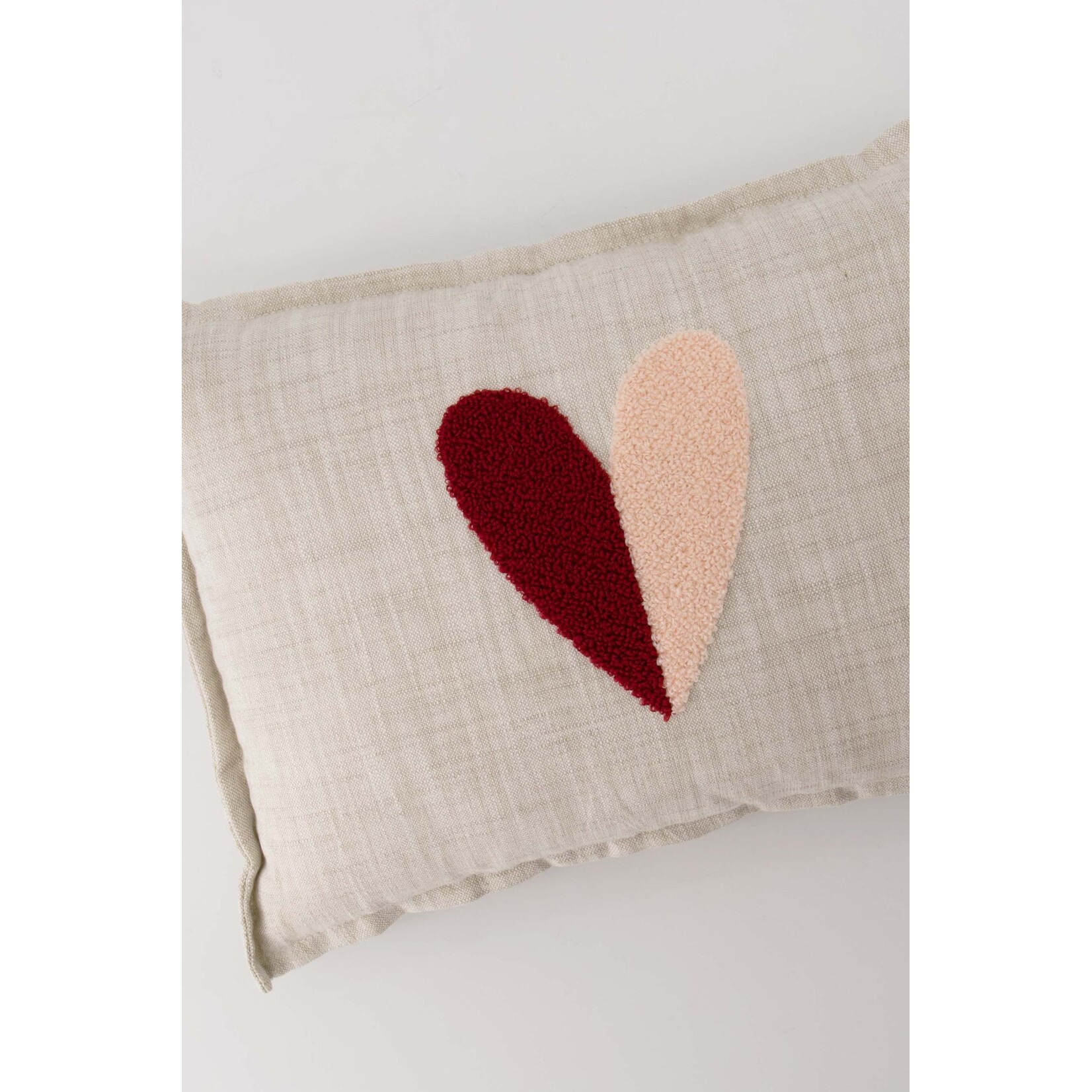 ZUSSS KUSSEN HARTJE NATUREL/ROOD/ROZE