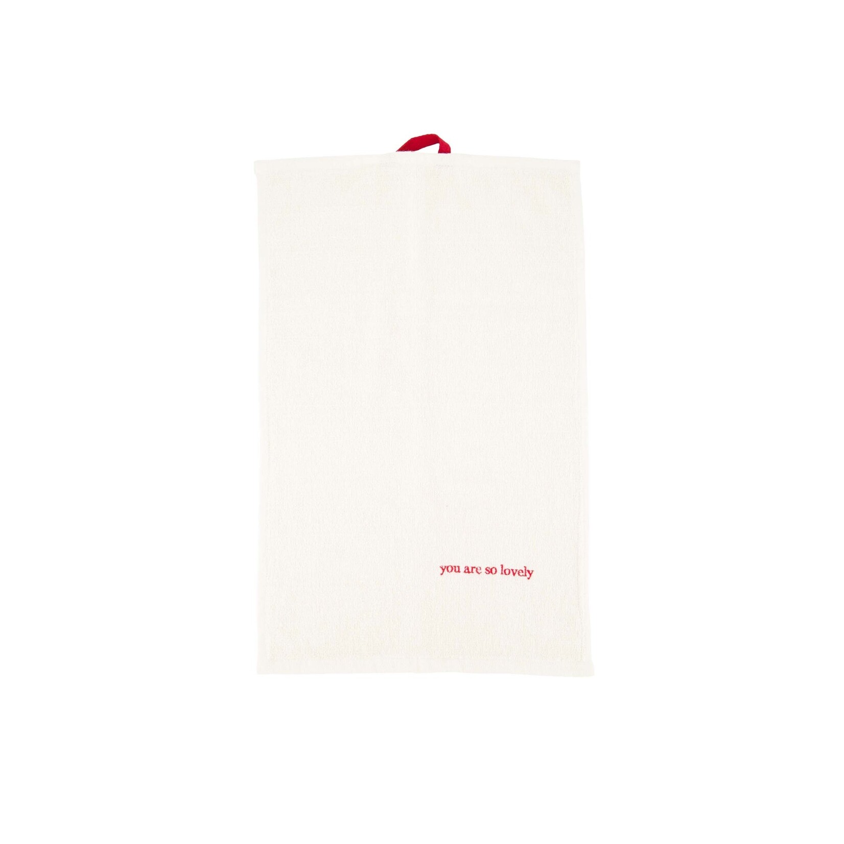 ZUSSS GASTENDOEKJE YOU ARE SO LOVELY WIT/ROOD