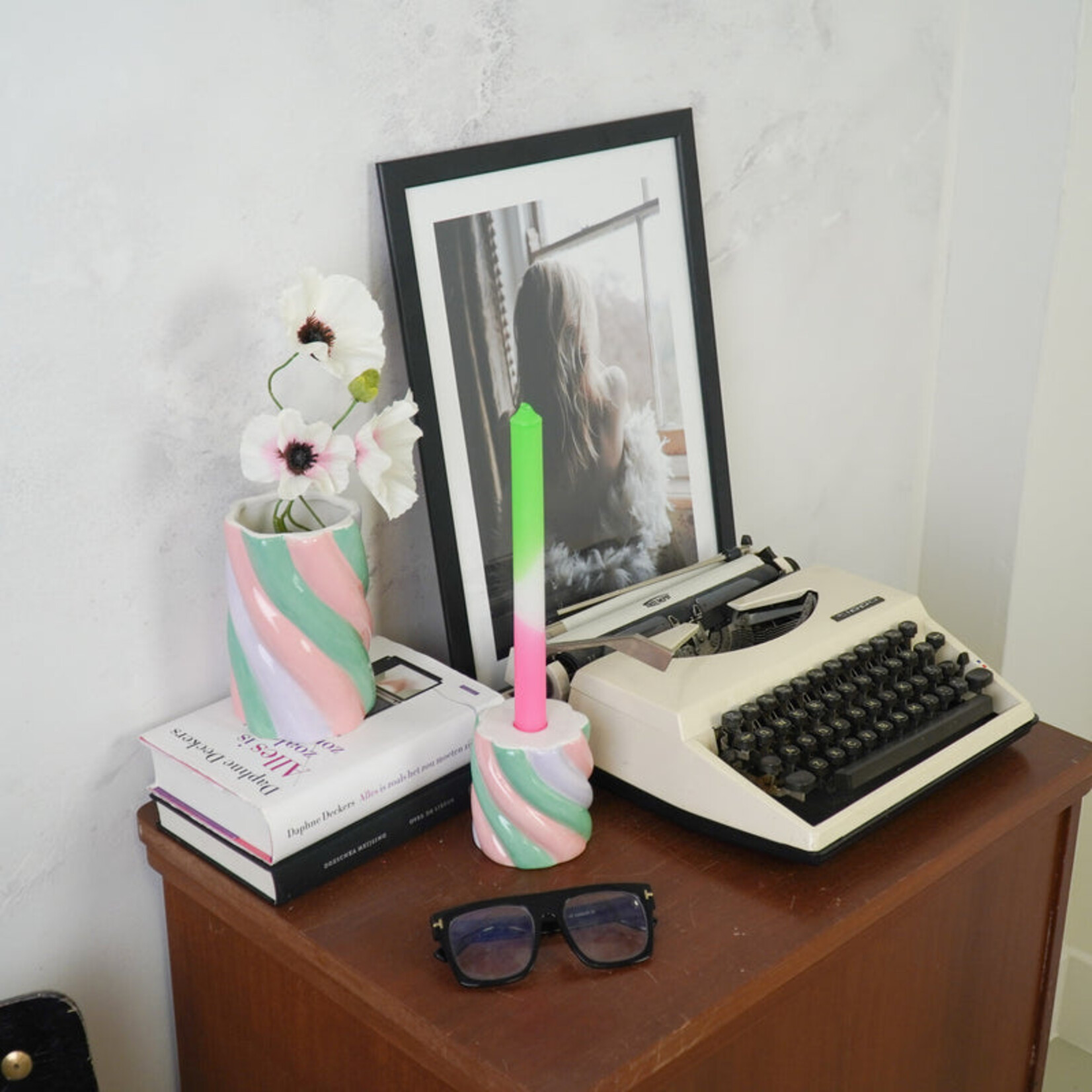 HOUSEVITAMIN VAAS SPEK MINT/ROZE/LILA 10X15CM