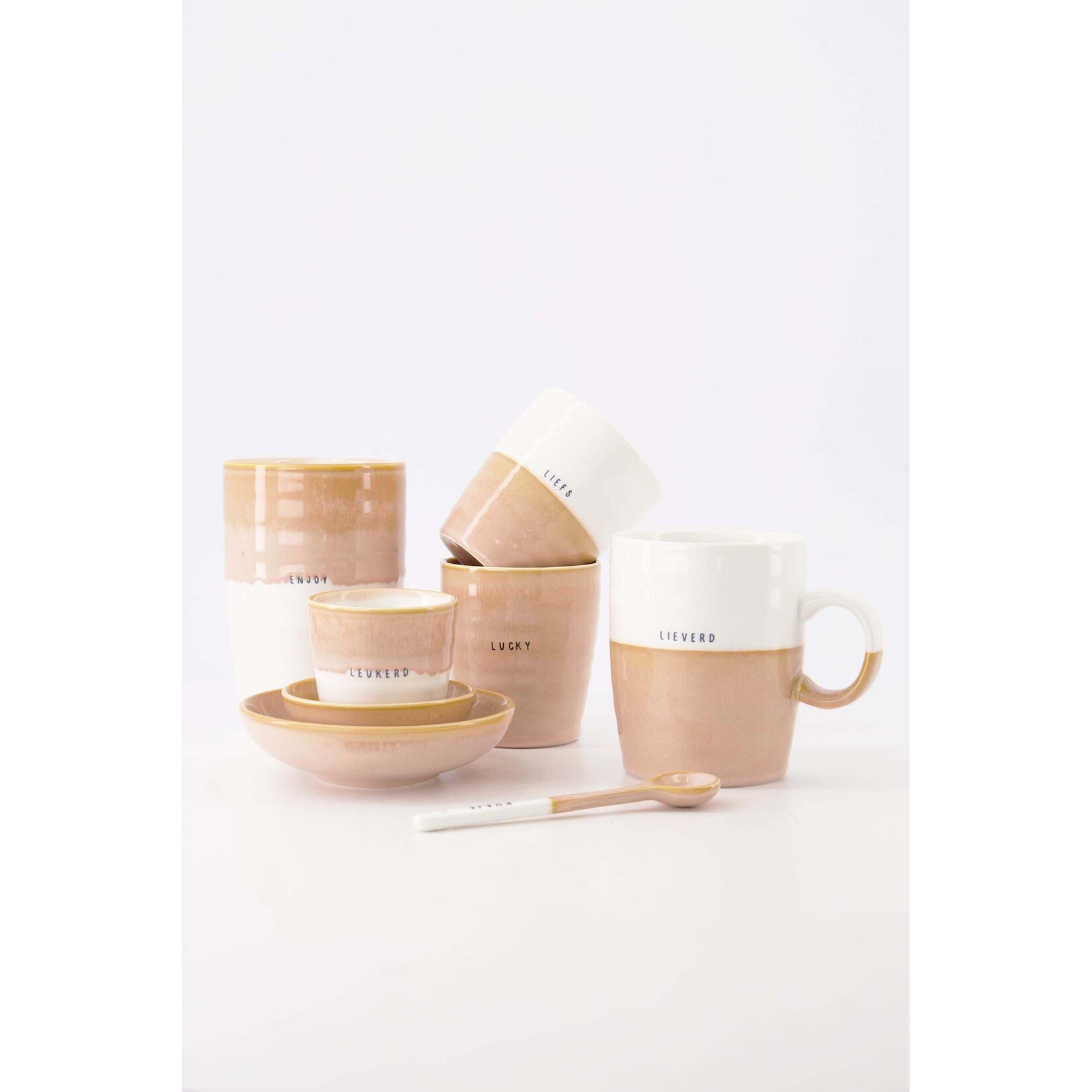 ZUSSS KOFFIEMOK LIEFS WIT/ROZE