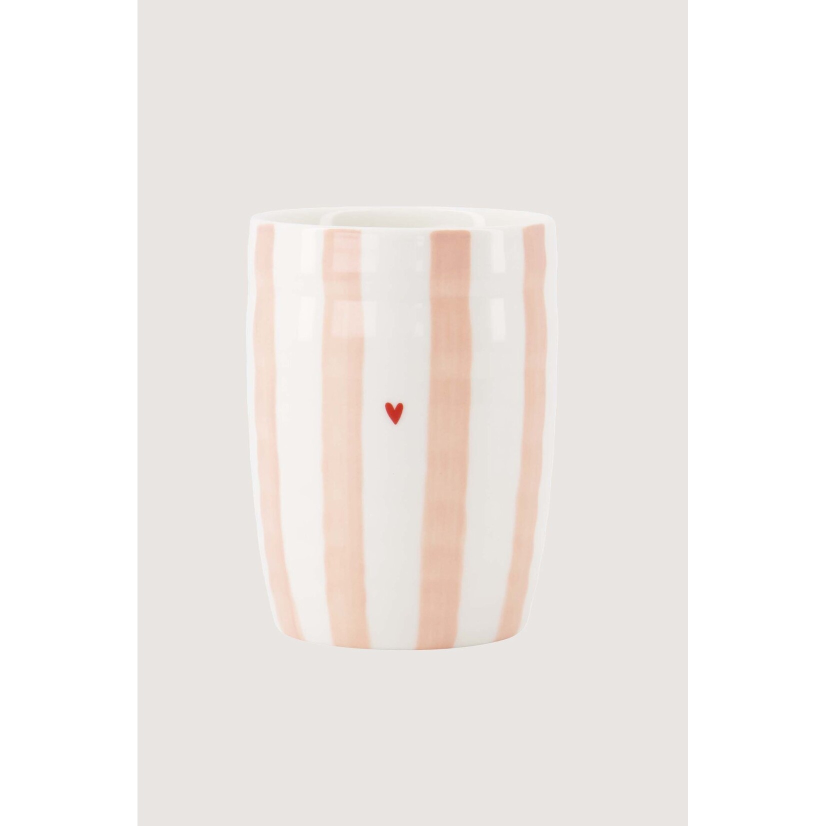 ZUSSS KOFFIEMOK STREEP HARTJE WIT/ROZE/ROOD