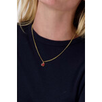 ZUSSS KETTING MET ROOD HARTJE CLASSY RED/GOLD