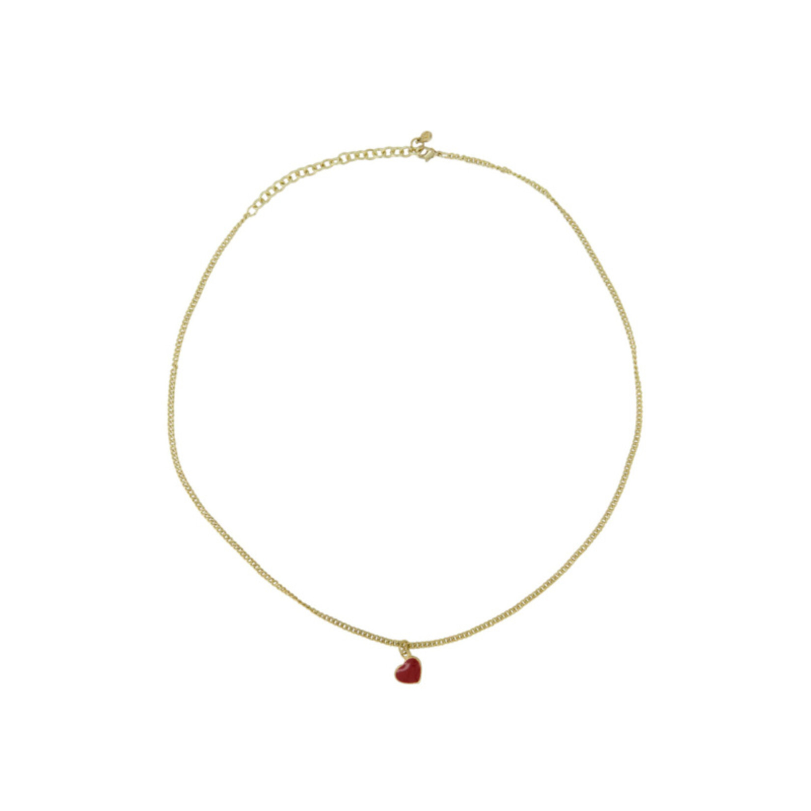ZUSSS KETTING MET ROOD HARTJE CLASSY RED/GOLD