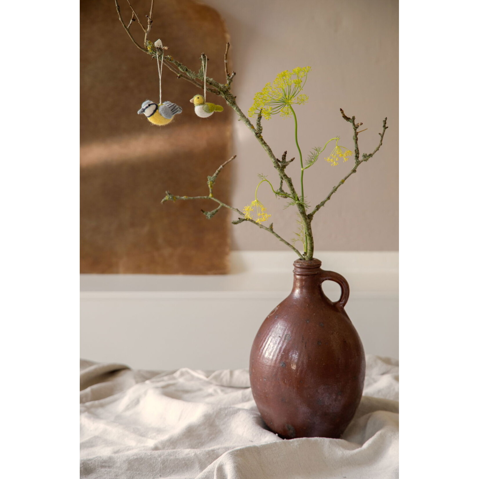 GRY & SIF VILTEN VOGEL - GEEL / BLAUW