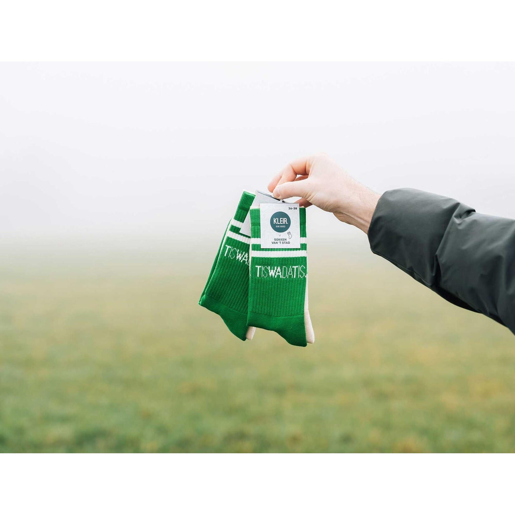 KLEIR SOKKEN TISWADATIS 43-46 GROEN & WIT - Downsyndroom Vlaanderen