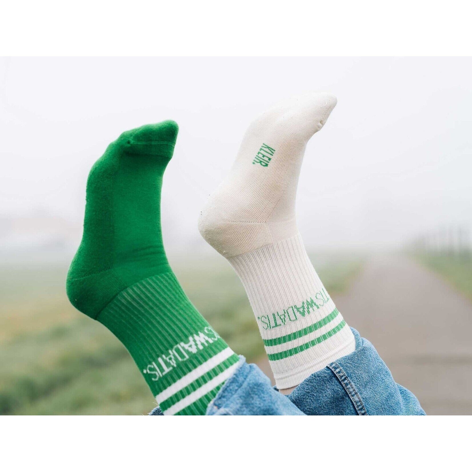 KLEIR SOKKEN TISWADATIS 36-38 GROEN & WIT