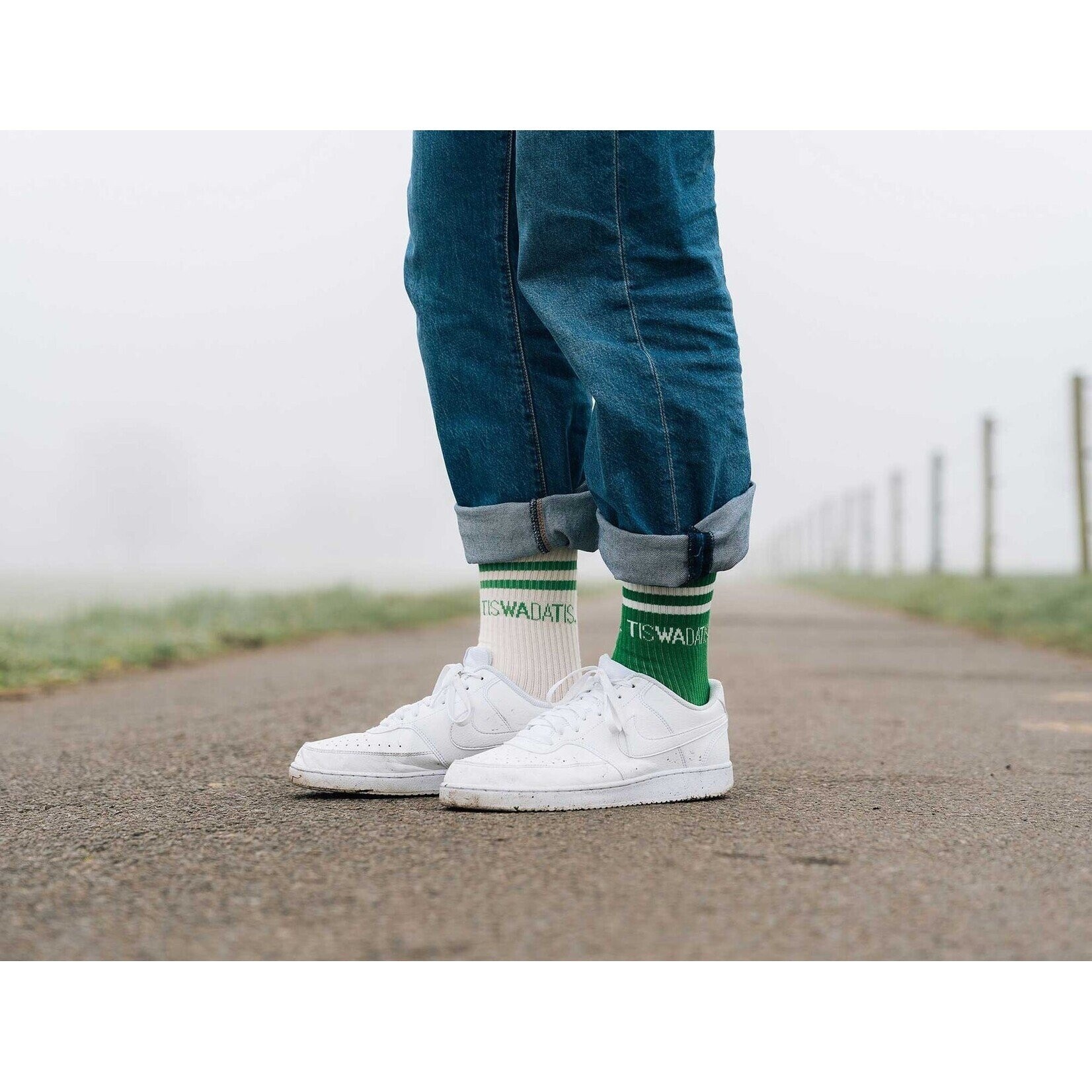 KLEIR SOKKEN TISWADATIS 36-38 GROEN & WIT