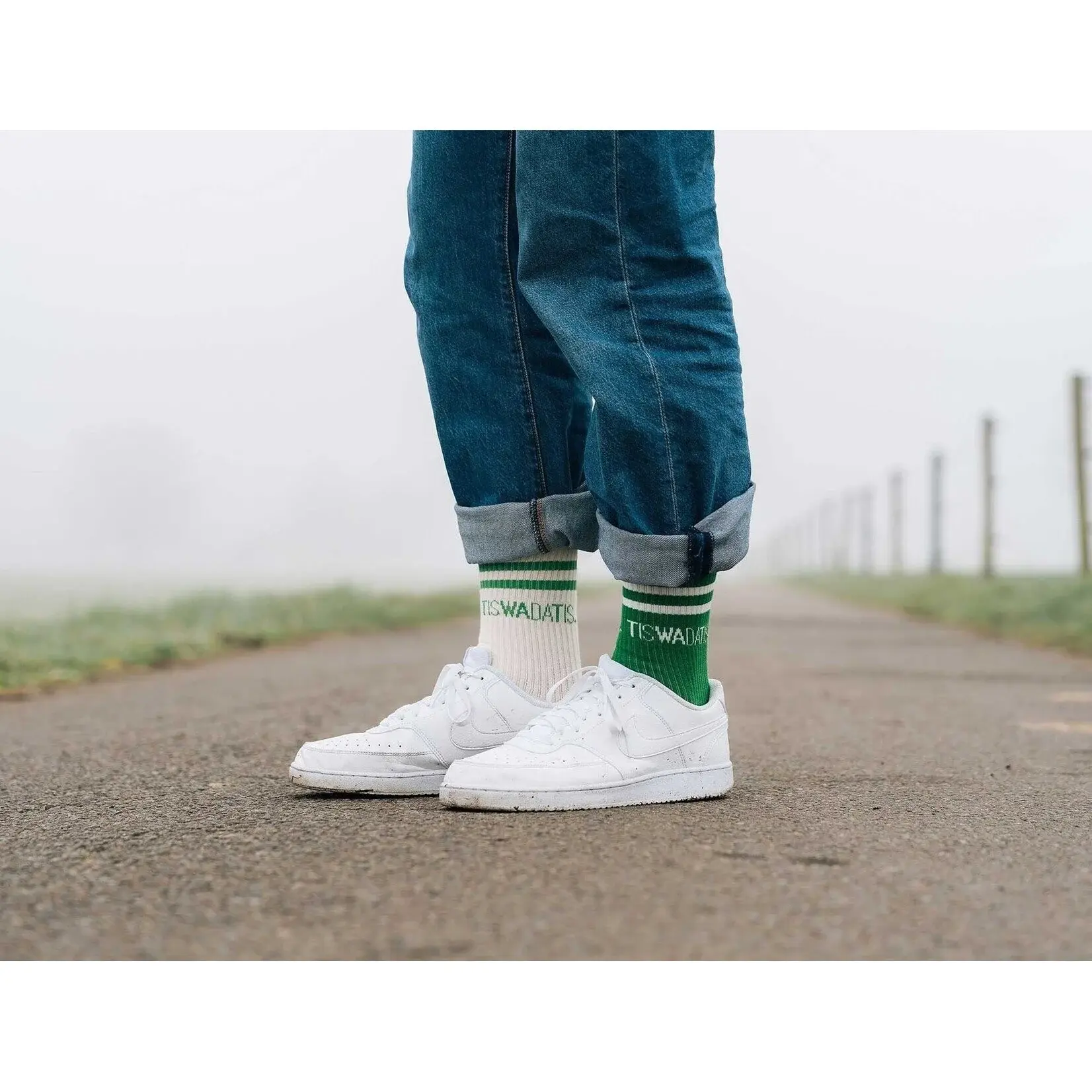 KLEIR SOKKEN TISWADATIS 39-42 GROEN & WIT