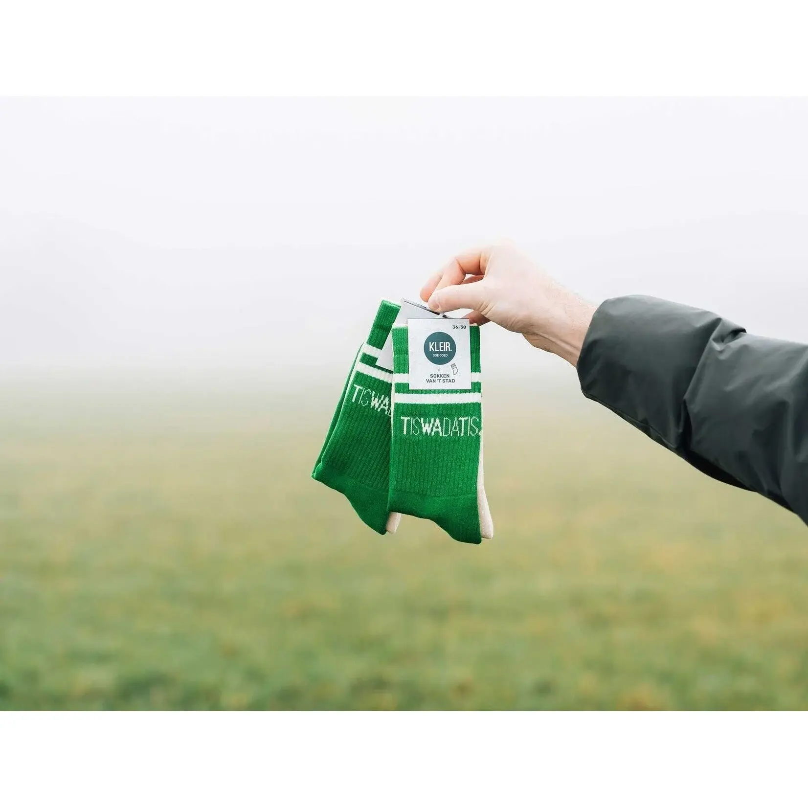 KLEIR SOKKEN TISWADATIS 39-42 GROEN & WIT