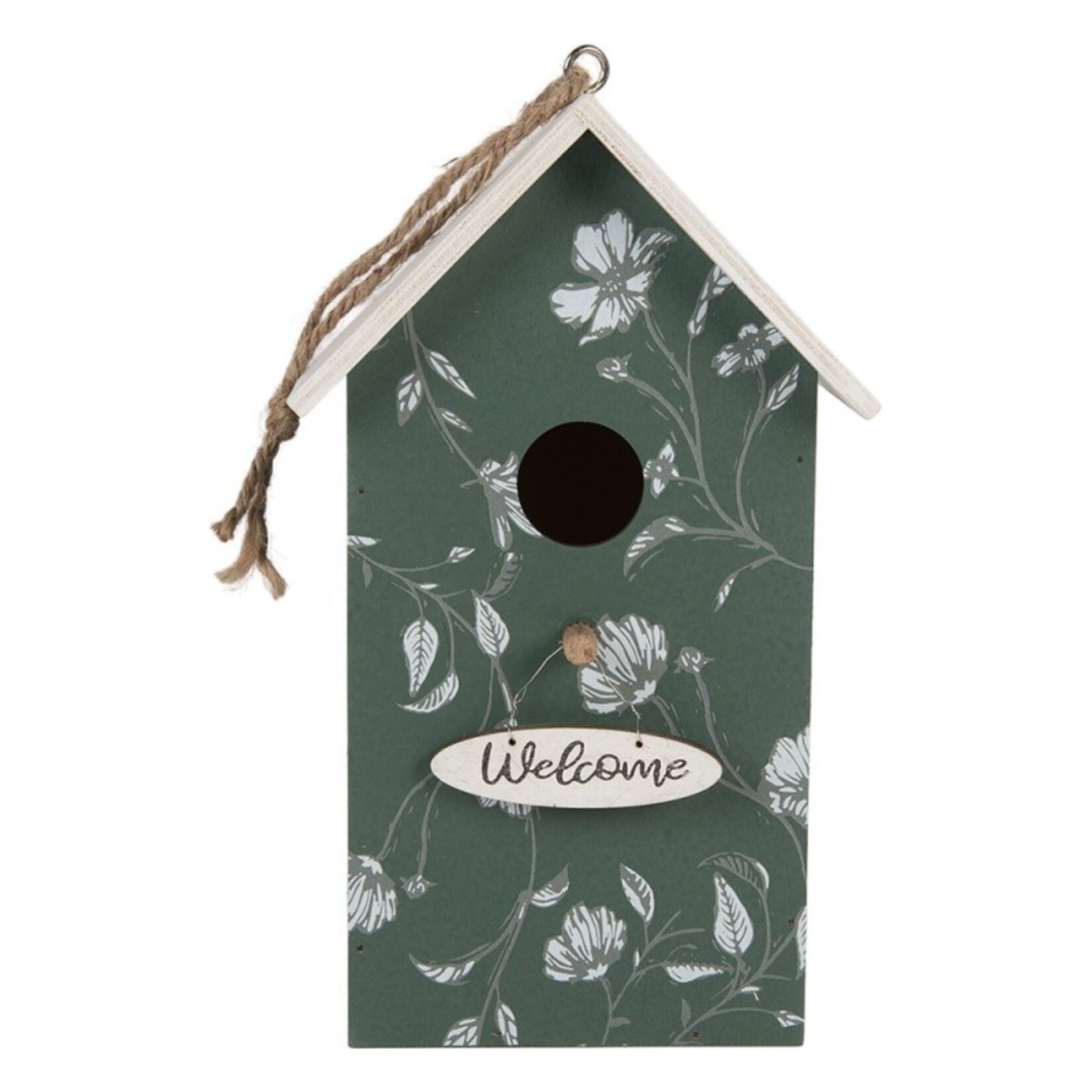 Clayre & Eef VOGELHUIS GROEN BLOEMEN