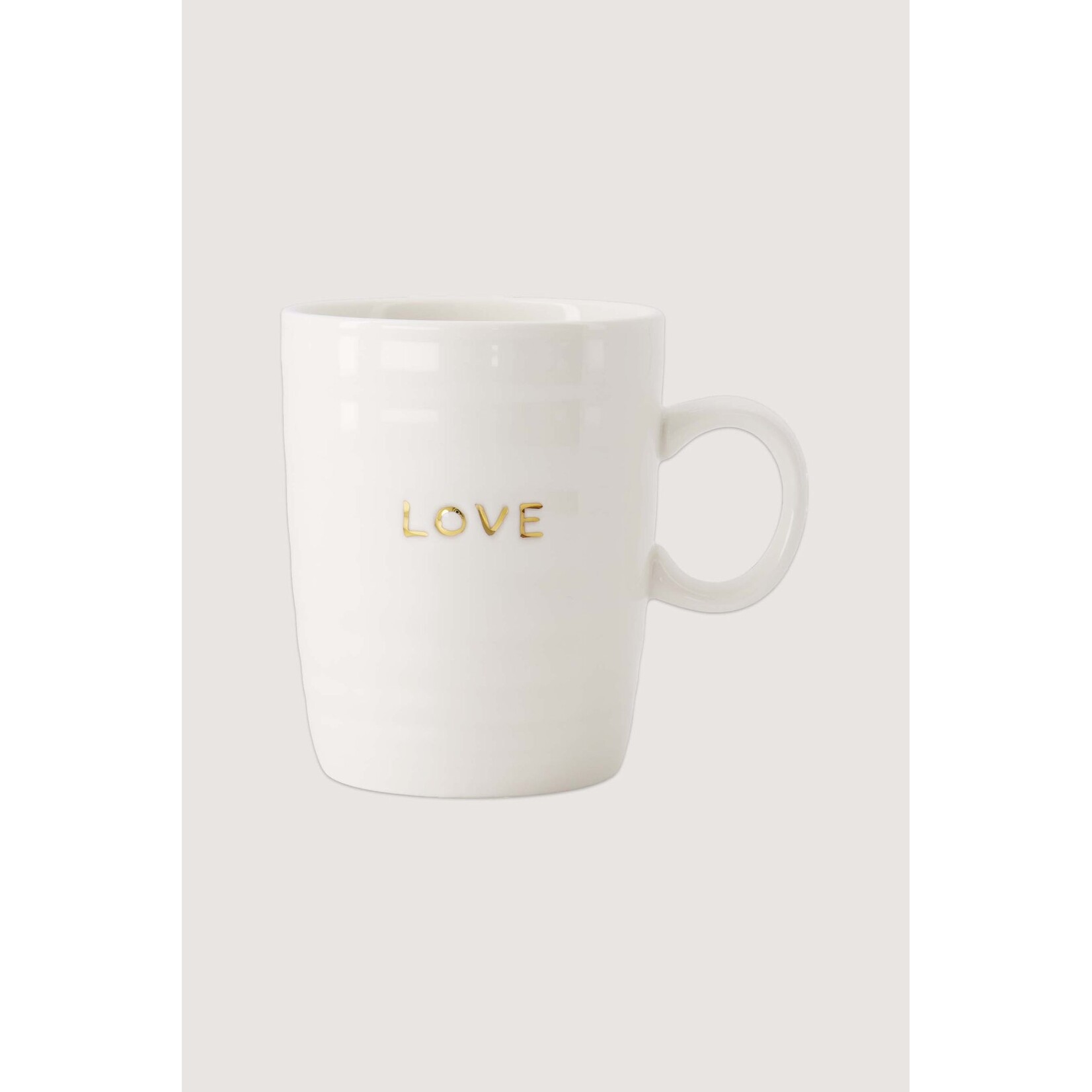 ZUSSS KOFFIEMOK MET OOR LIJN HARTJE WIT/GOUD