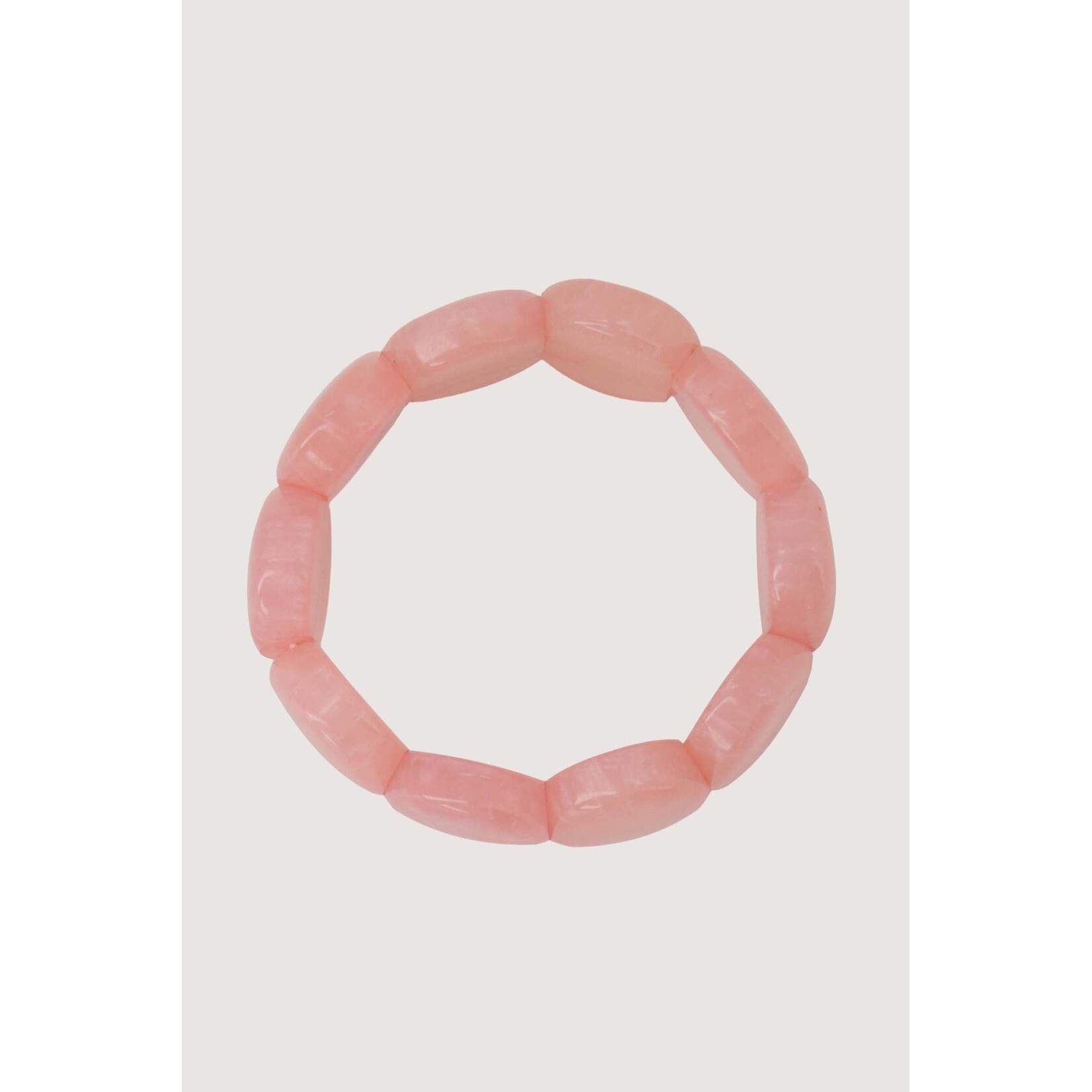 ZUSSS ARMBAND VAN KRALEN ELASTIEK CRISPY PINK