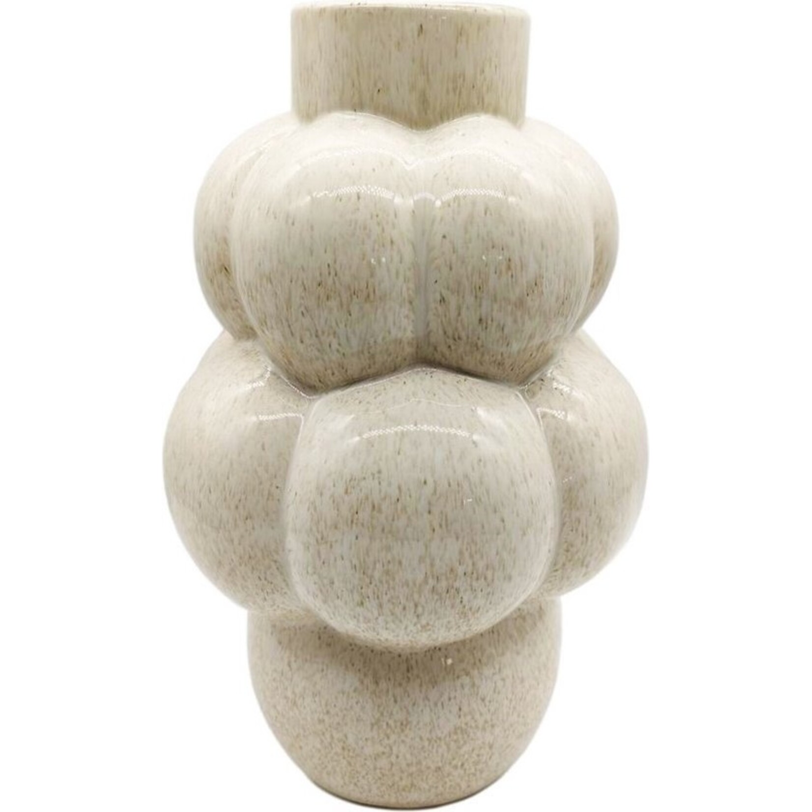 AARDEWERK VAAS BUBBELS BEIGE