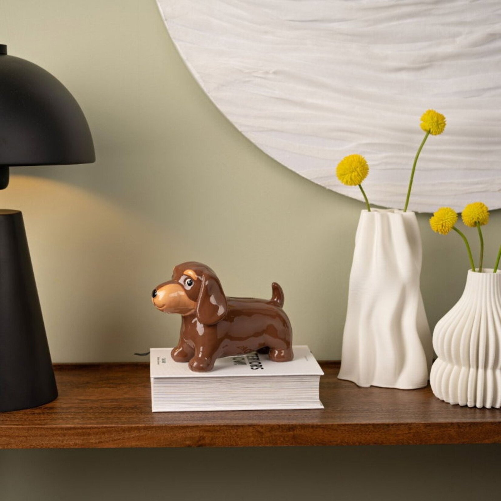 WURM SPAARPOT TECKEL KERAMIEK