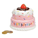 WURM SPAARPOT KERAMIEK TAART HAPPY BIRTHDAY