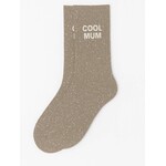WOOM Glittersokken "cool mum" - beige
