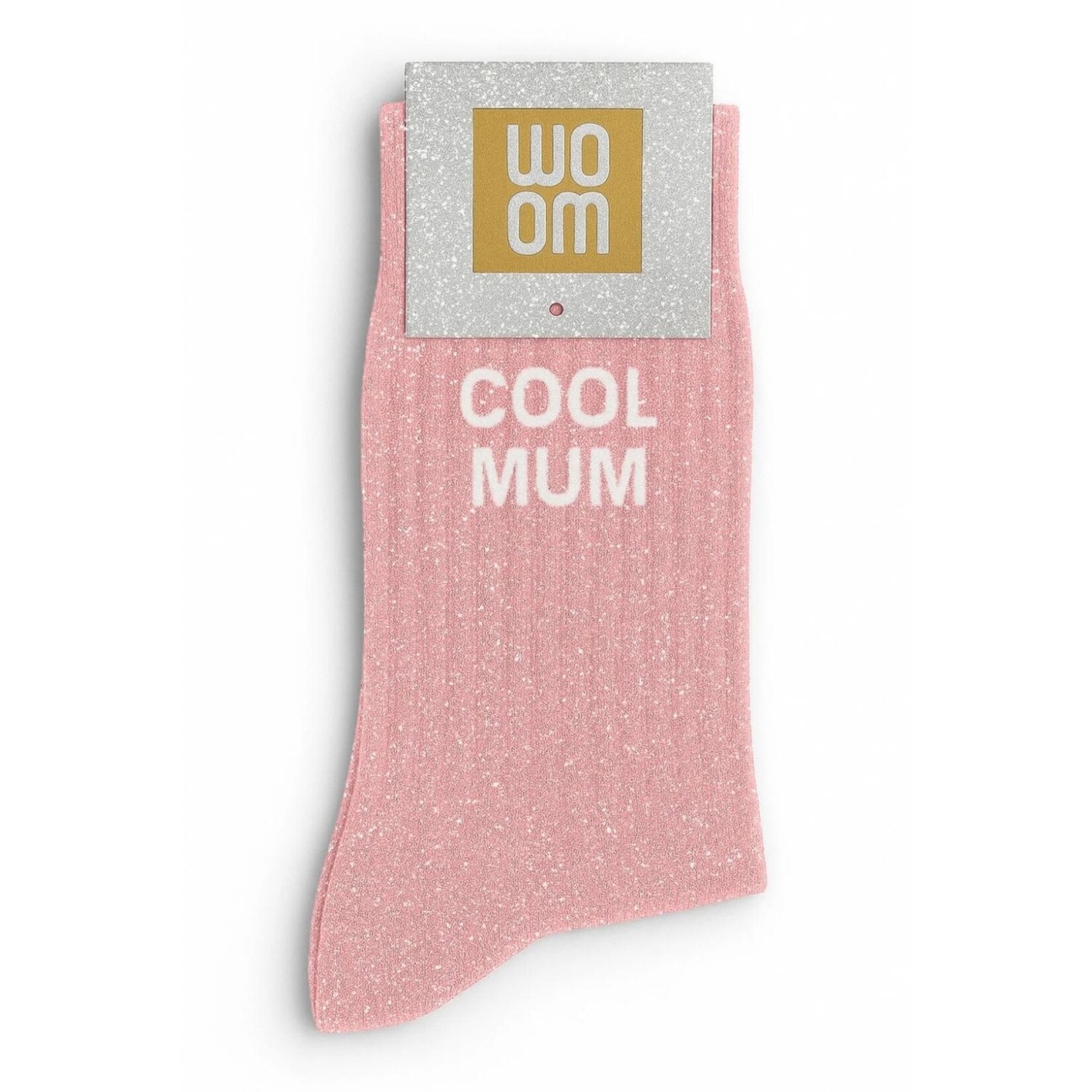 WOOM Glittersokken "Cool Mum" - roze