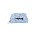 ZUSSS TOILETTAS BLOEMEN HAPPY LICHTBLAUW/WIT