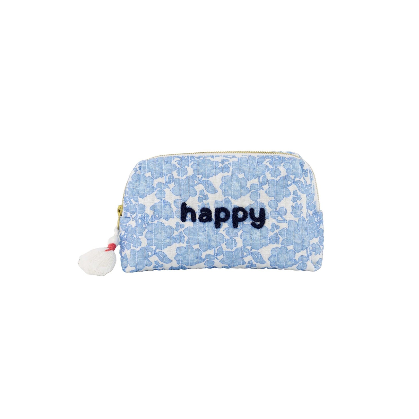 ZUSSS TOILETTAS BLOEMEN HAPPY LICHTBLAUW/WIT