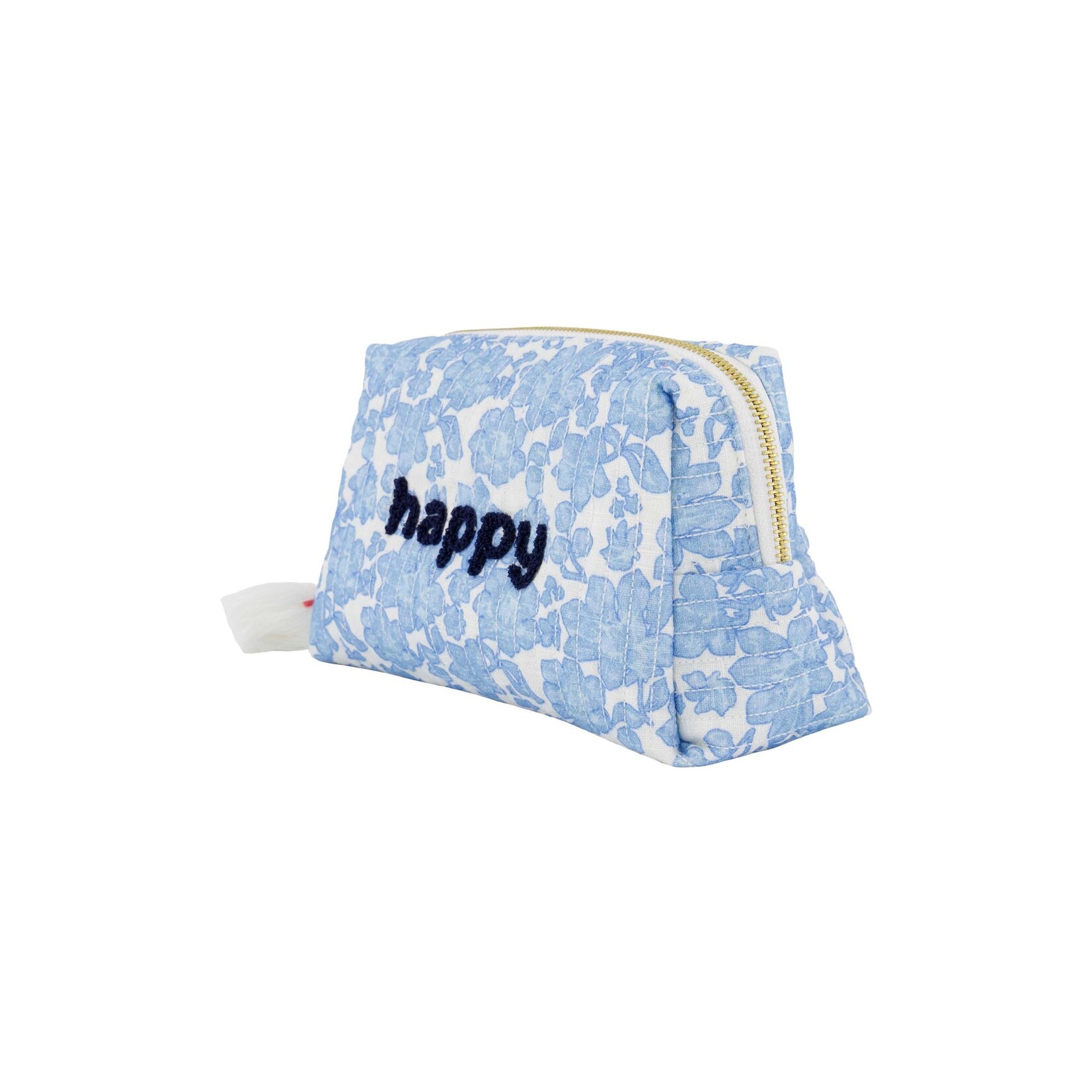 ZUSSS TOILETTAS BLOEMEN HAPPY LICHTBLAUW/WIT