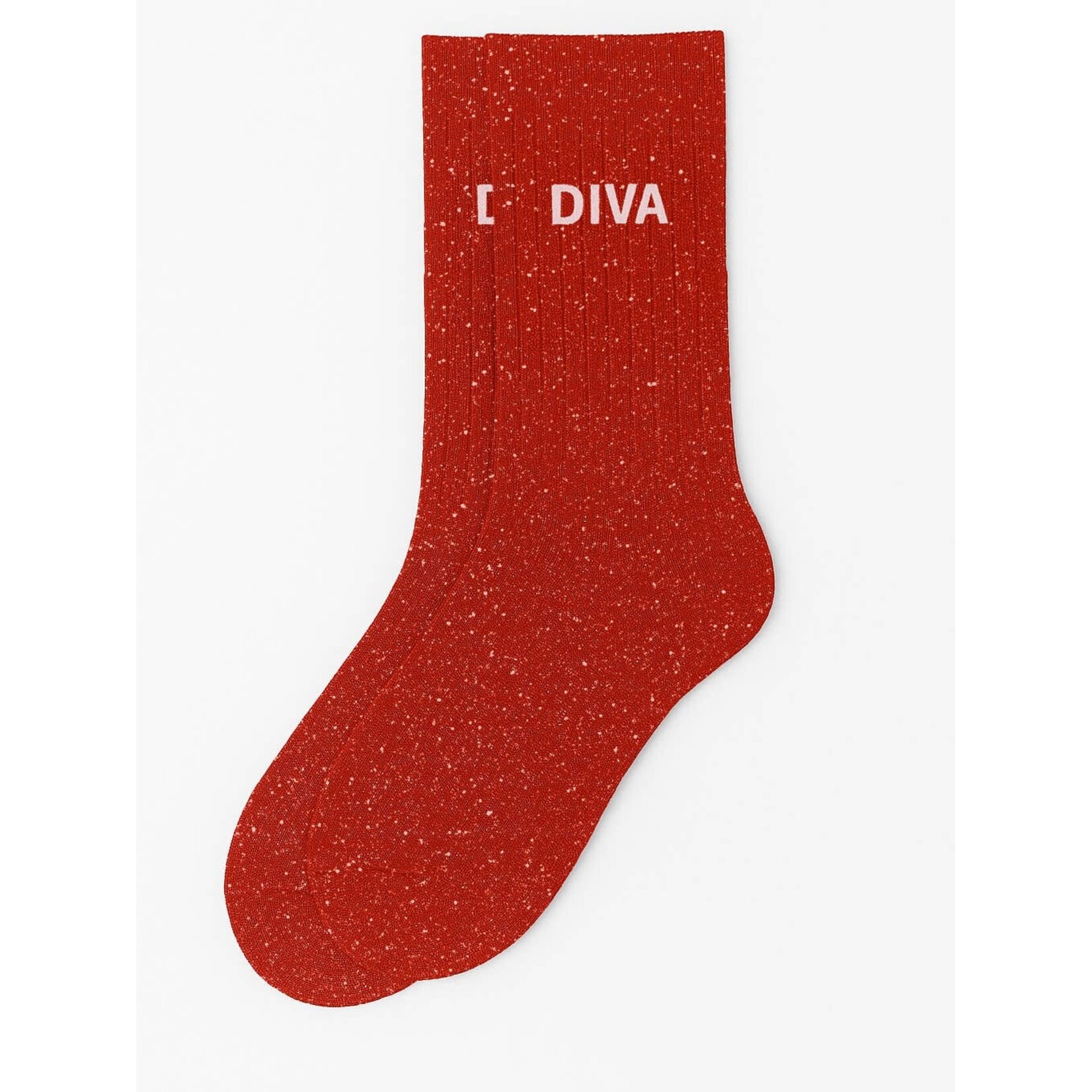 WOOM Glittersokken diva rood