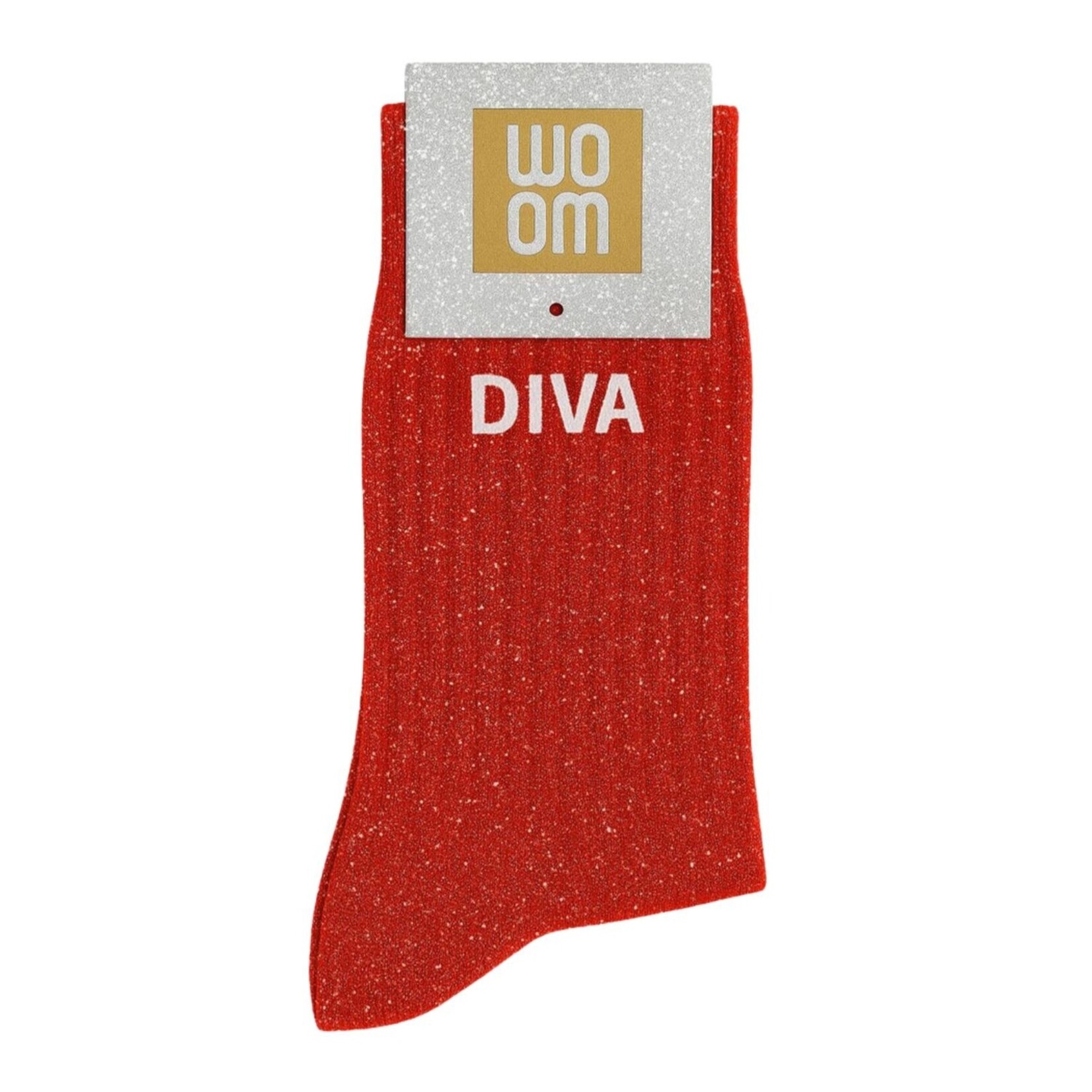 WOOM Glittersokken diva rood