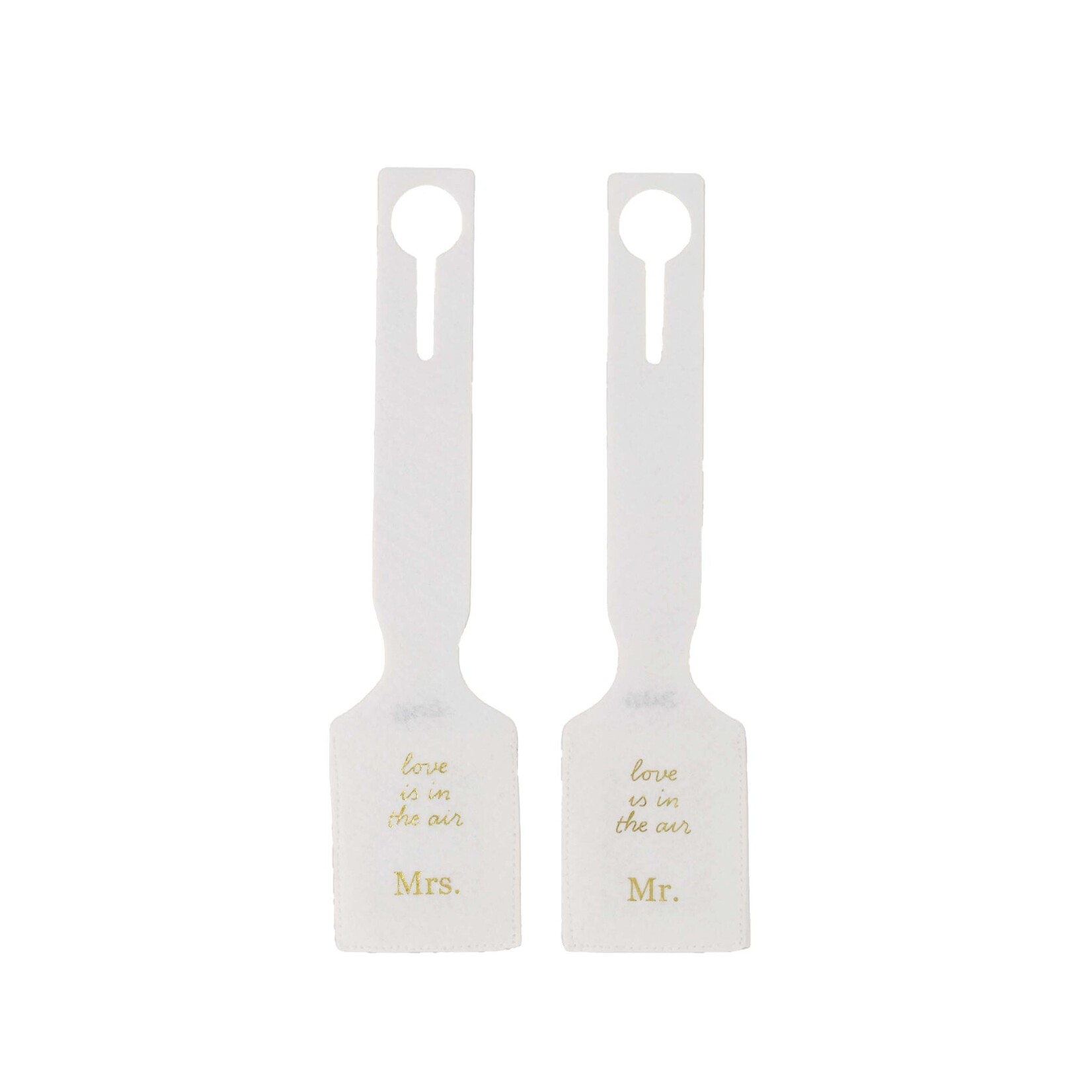 ZUSSS SET VAN 2 KOFFERLABELS MR & MRS WHITE/GOLD