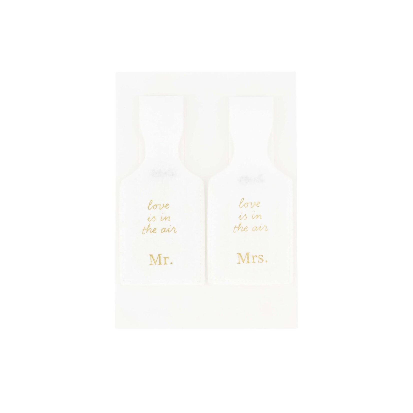 ZUSSS SET VAN 2 KOFFERLABELS MR & MRS WHITE/GOLD