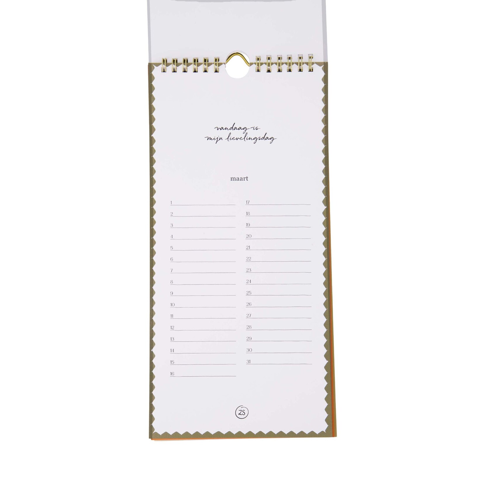 ZUSSS VERJAARDAGSKALENDER LIEVELINGSDAG LINNEN