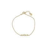 ZUSSS ARMBAND MET TEKST AMOUR SST GOUD