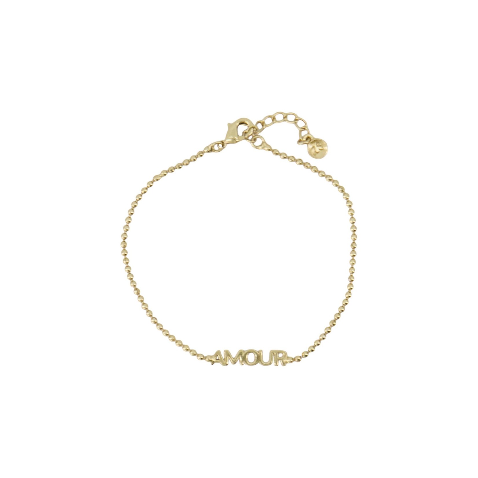 ZUSSS ARMBAND MET TEKST AMOUR SST GOUD