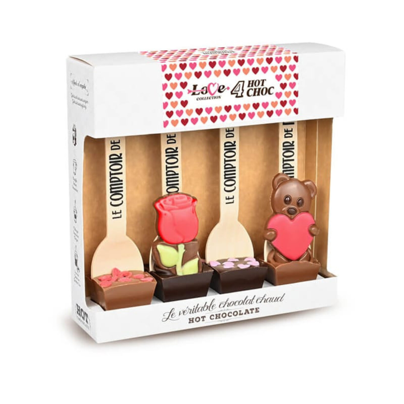 LE COMPTOIR DE MATHILDE CADEAUSET HOT CHOCOLATE LOVE COLLECTION 4 X 30G