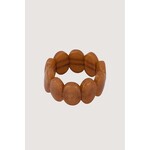 ZUSSS ELASTIEKEN BREDE KRALEN ARMBAND WARM CAMEL