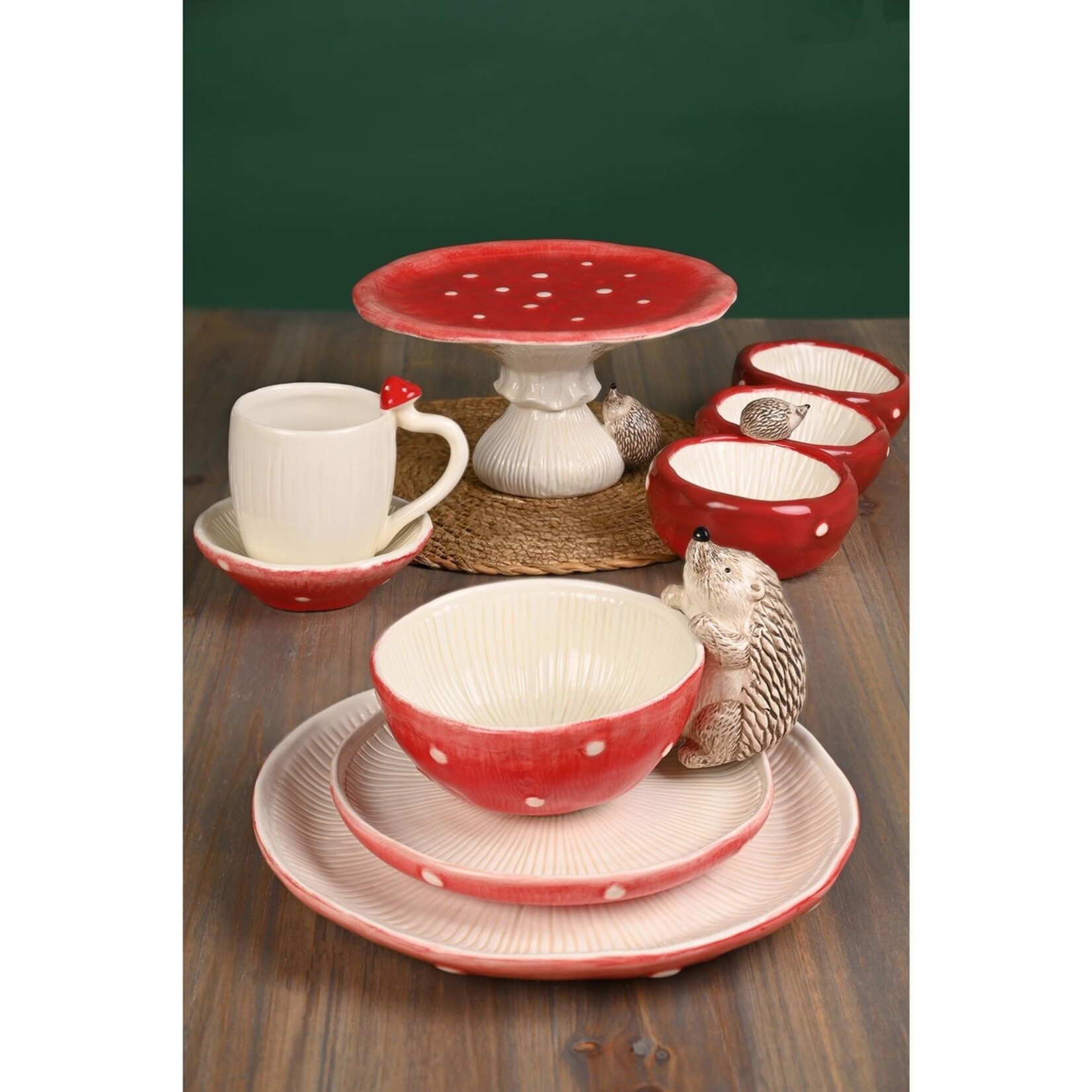 WIDDOP Widdop Country Living Paddenstoel Bord Rood/Wit 18 cm