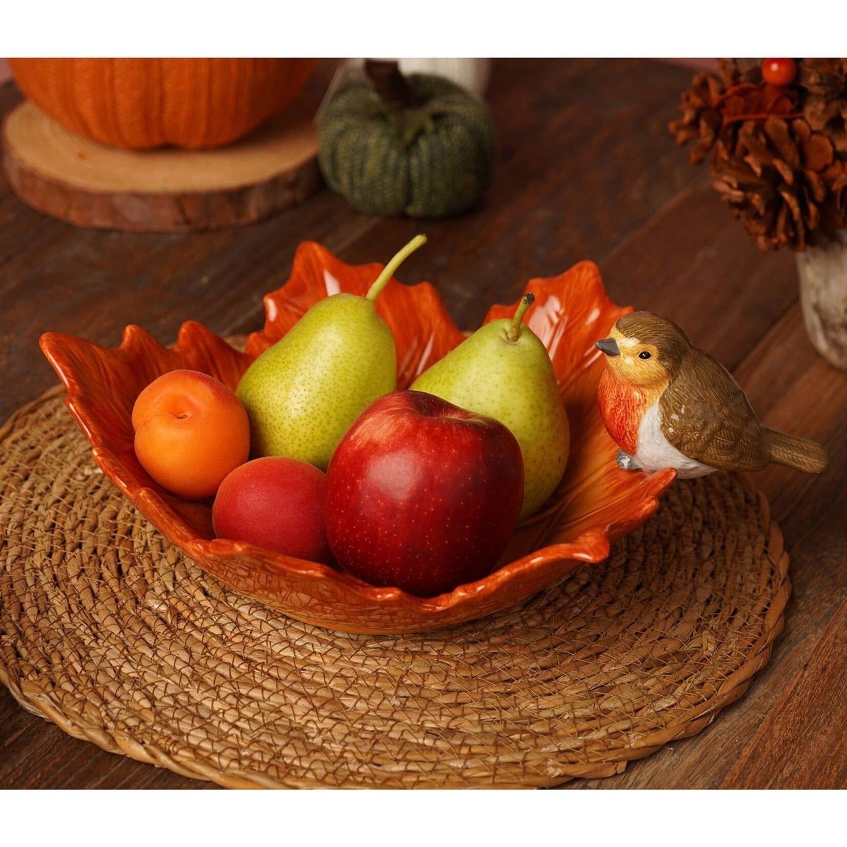 WIDDOP Widdop Country Living Serveerschaal Blad met Roodborstje