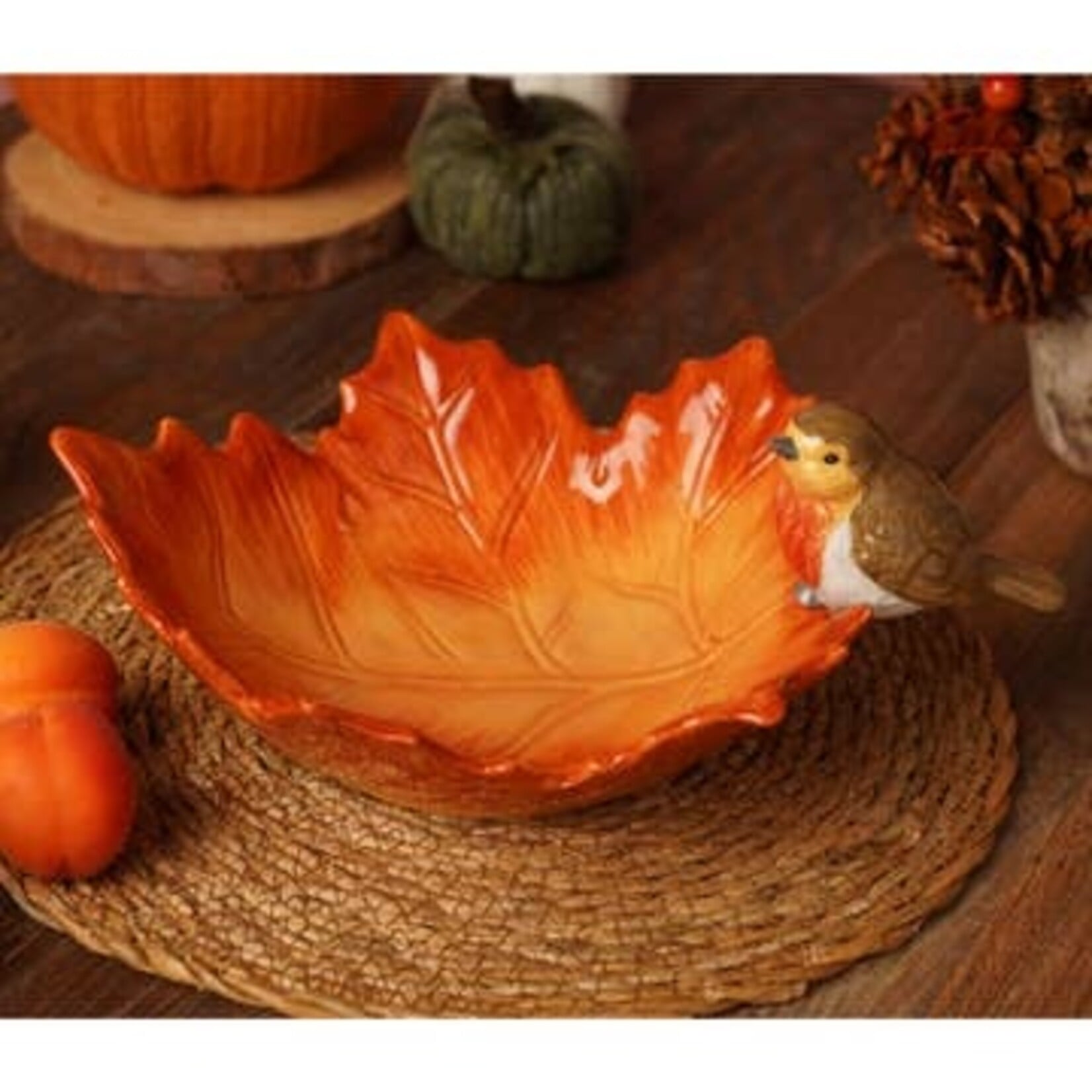WIDDOP Widdop Country Living Serveerschaal Blad met Roodborstje