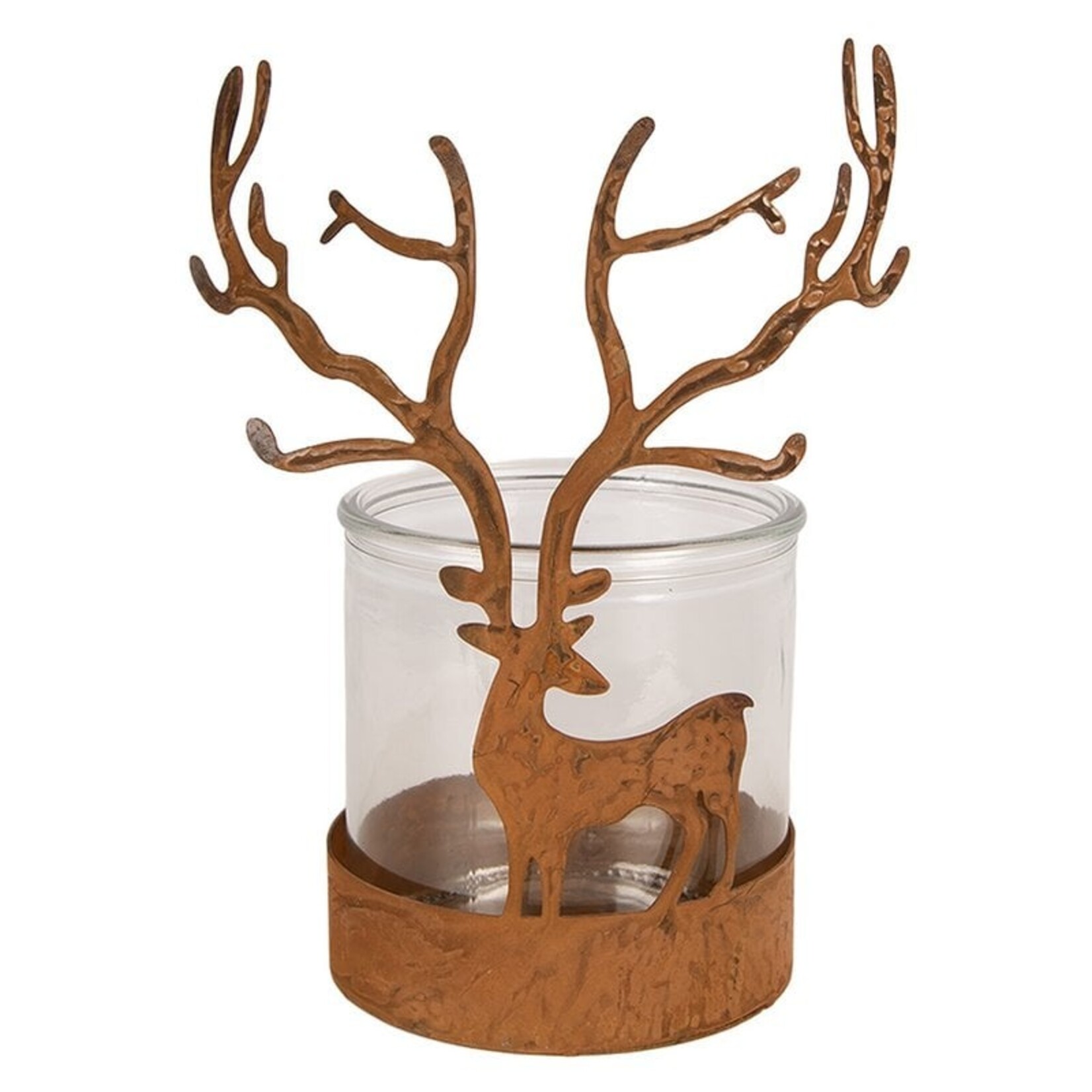 Clayre & Eef Waxinelichthouder Hert Bruin 20 cm