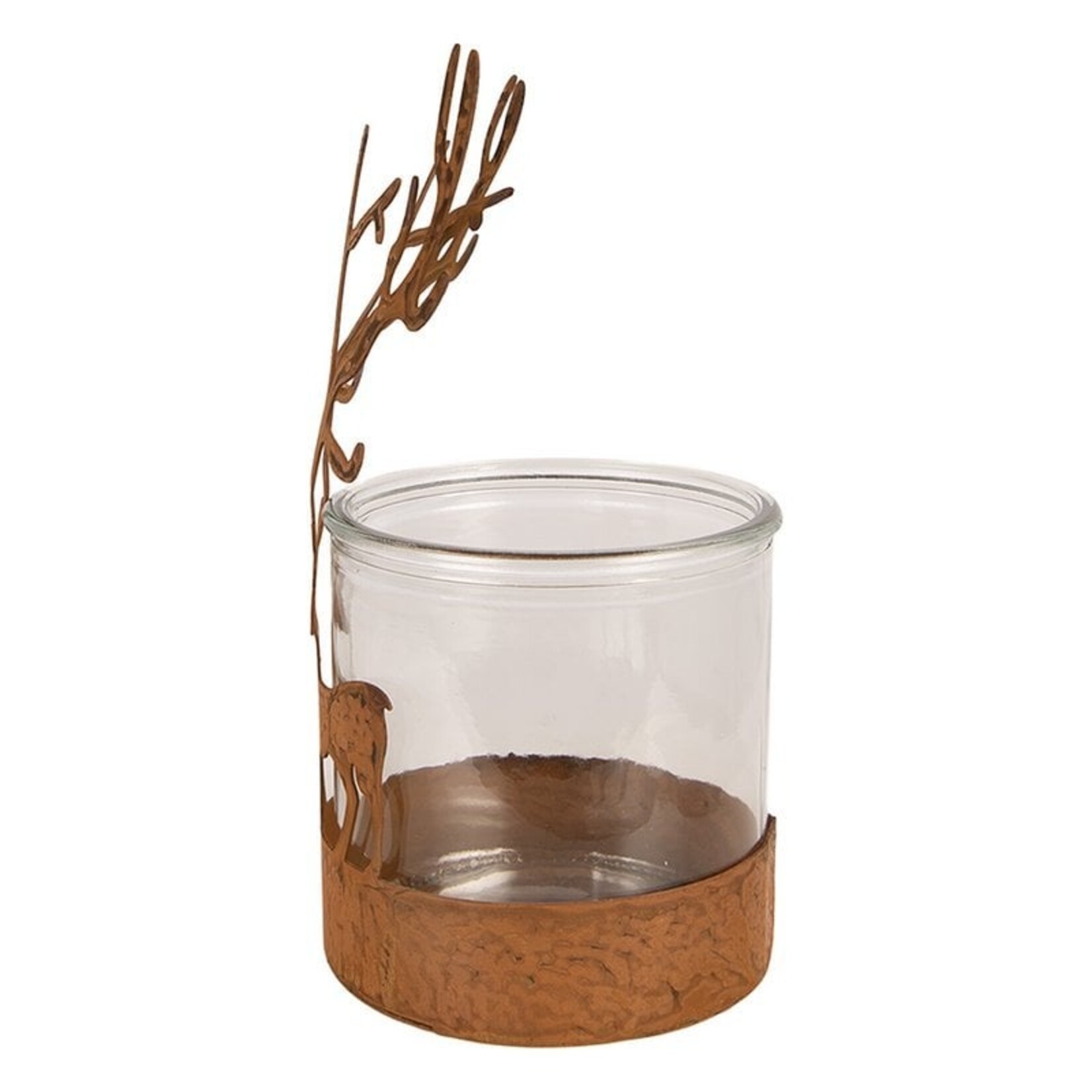 Clayre & Eef Waxinelichthouder Hert Bruin 20 cm