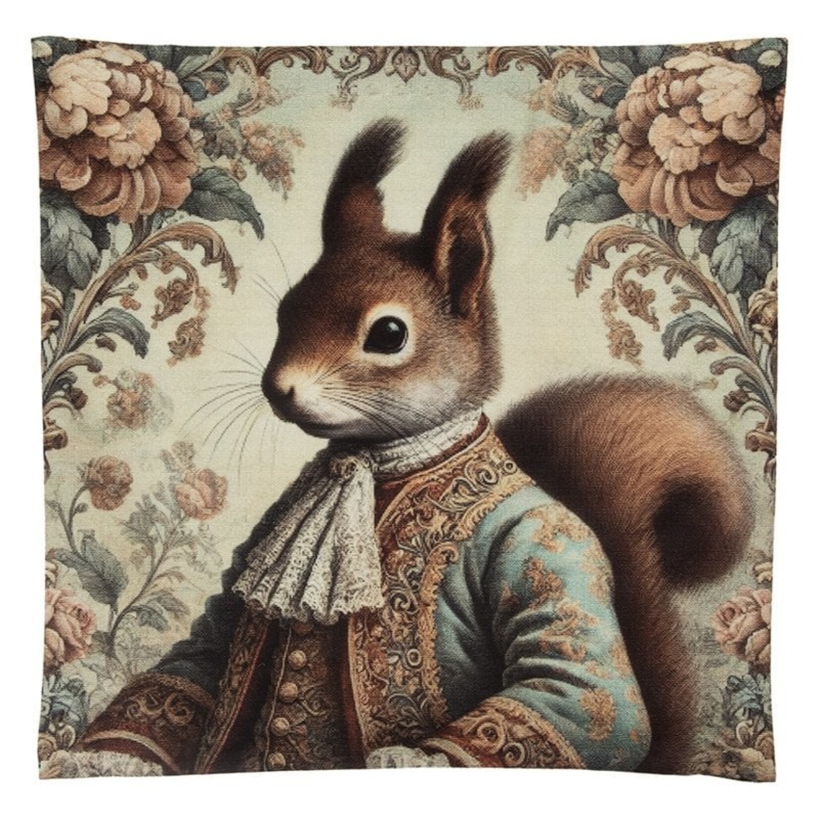Clayre & Eef Gevuld Sierkussen Eekhoorn Beige 45x45 cm