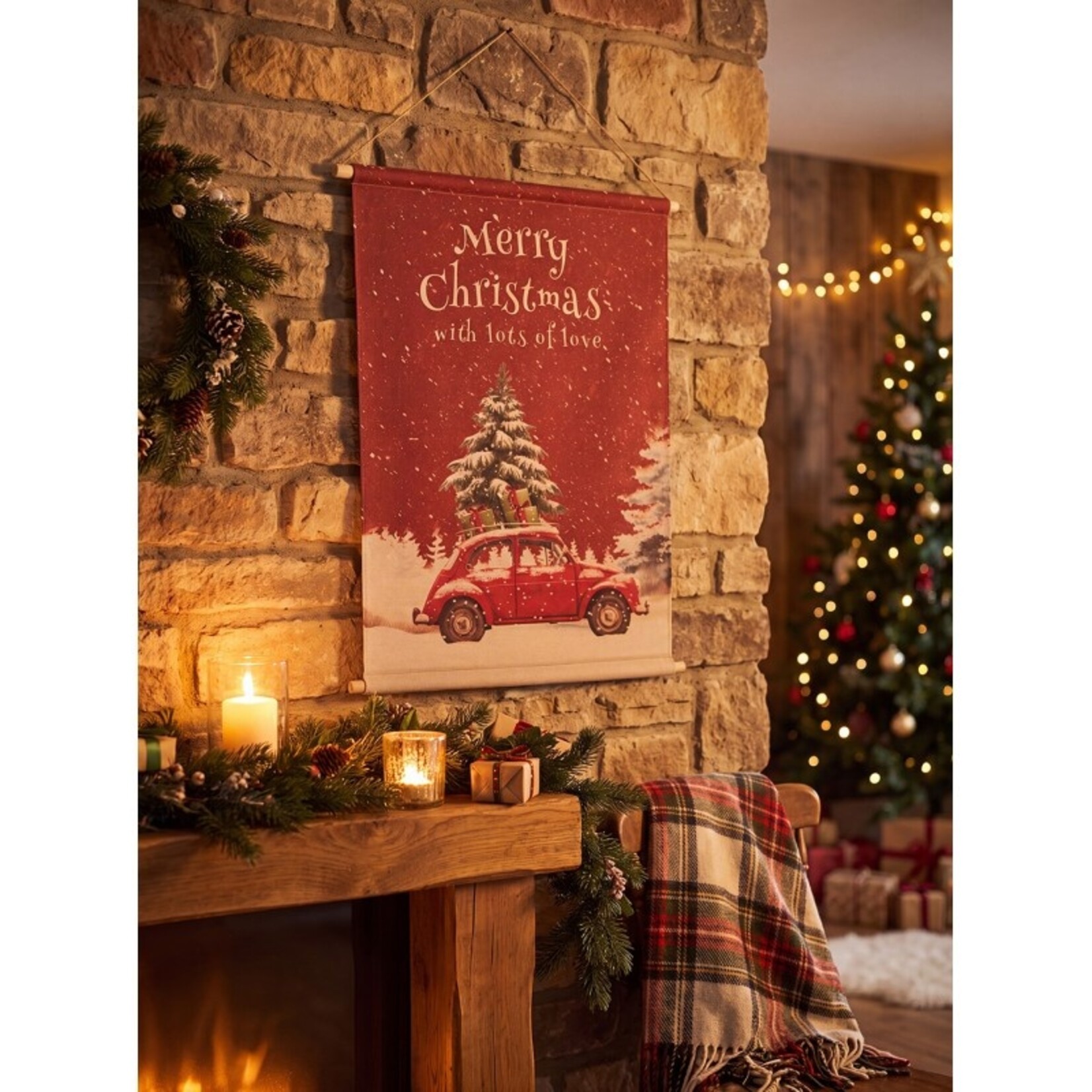 Clayre & Eef WANDKLEED ROOD KERST 5WK0058