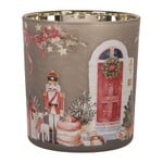 Clayre & Eef WAXINELICHTHOUDER KERST GRIJS