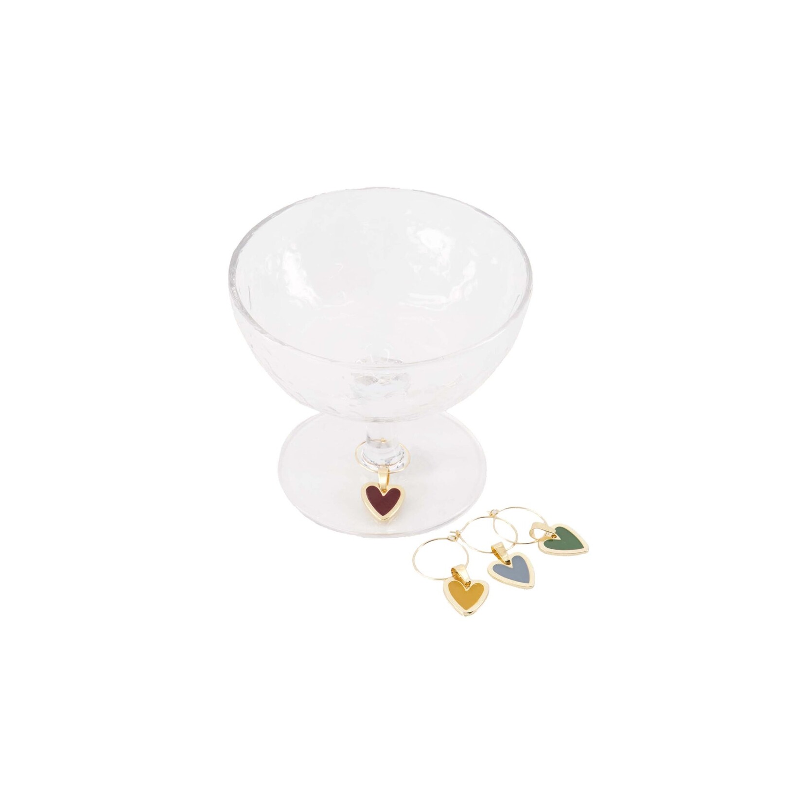 Zusss Wijnglashangers Hartje Happy Day Multicolor – Set van 4