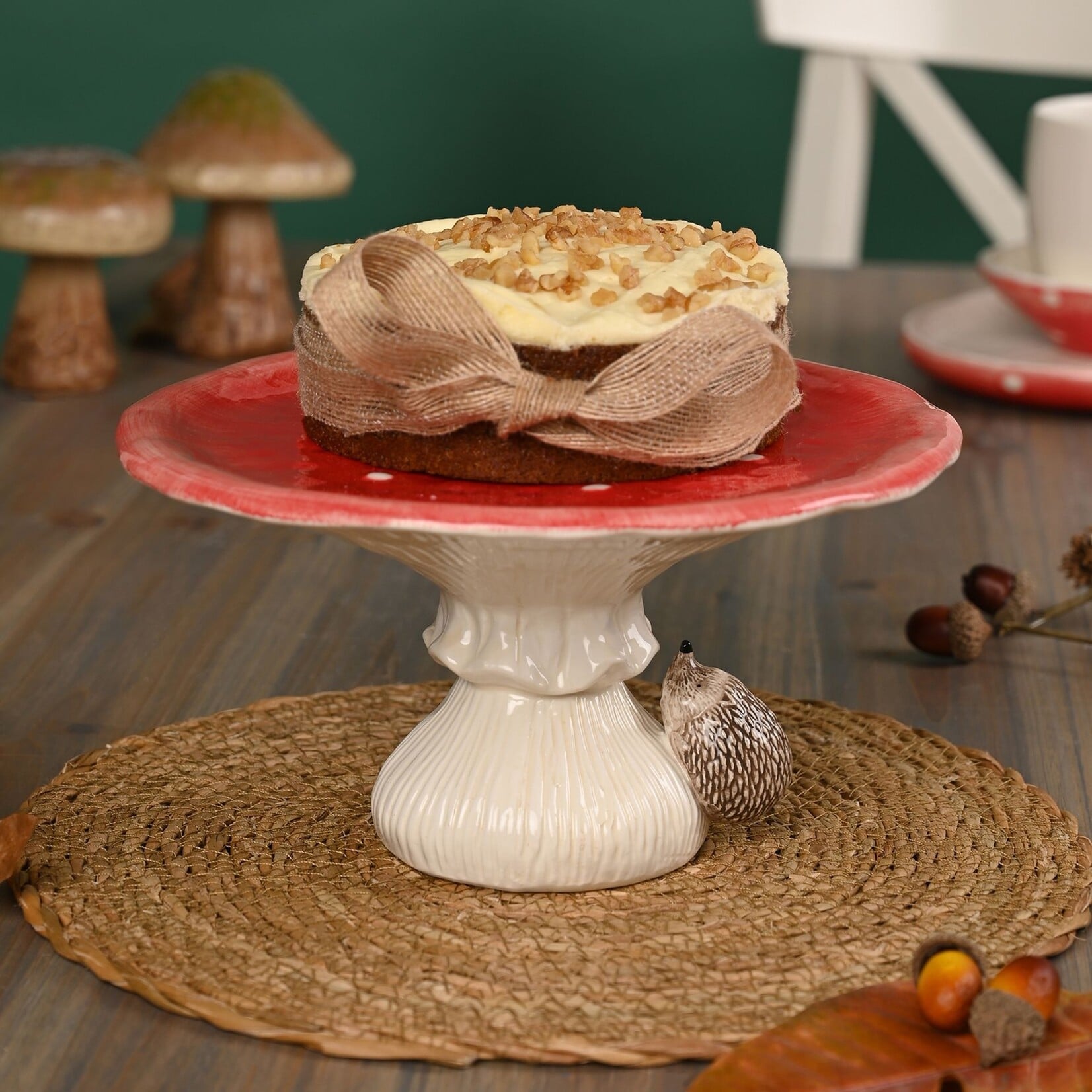 Widdop Country Living Taartplateau met Paddenstoel en Egel