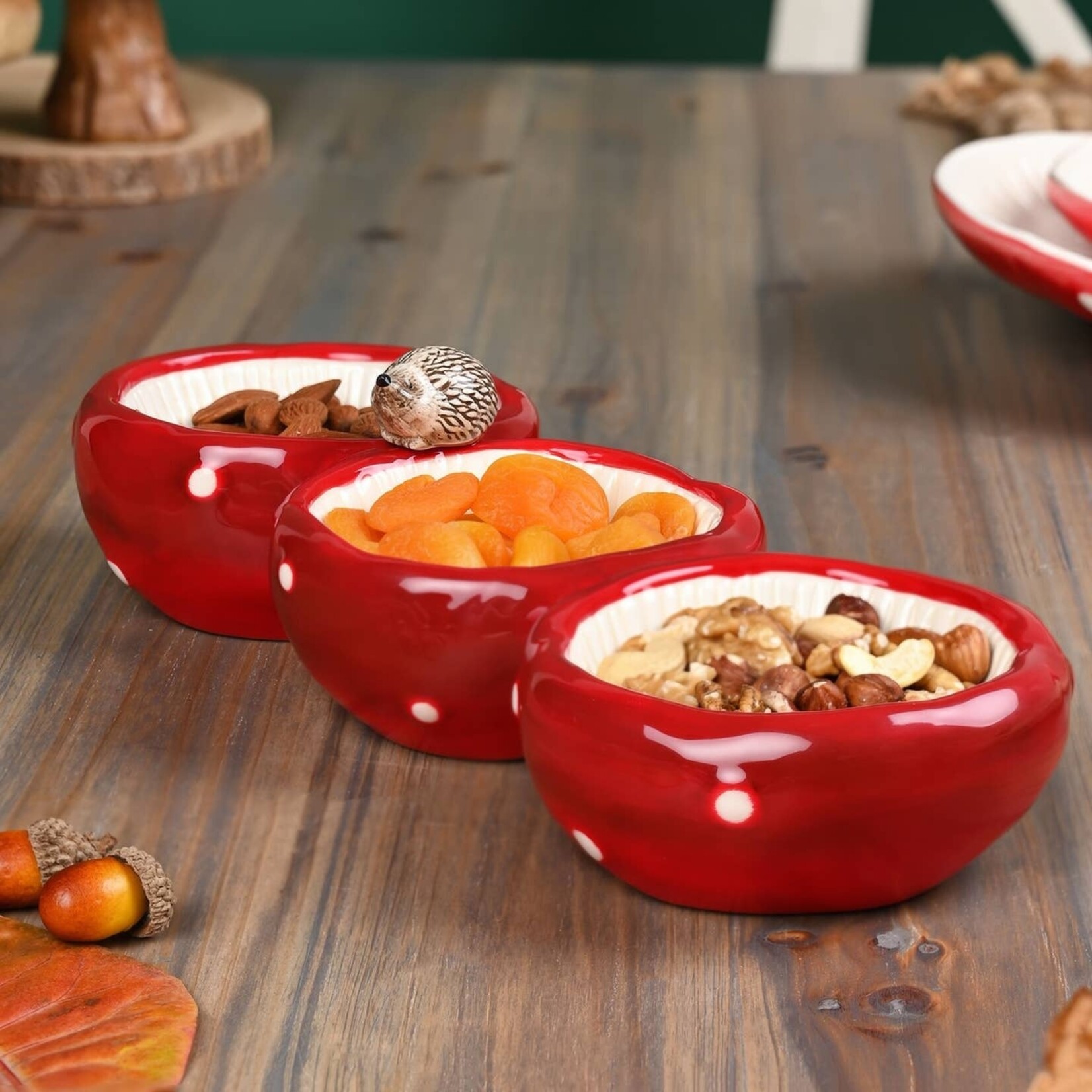 Widdop Country Living Serveerschaal met 3 Vakken Paddenstoel & Egel