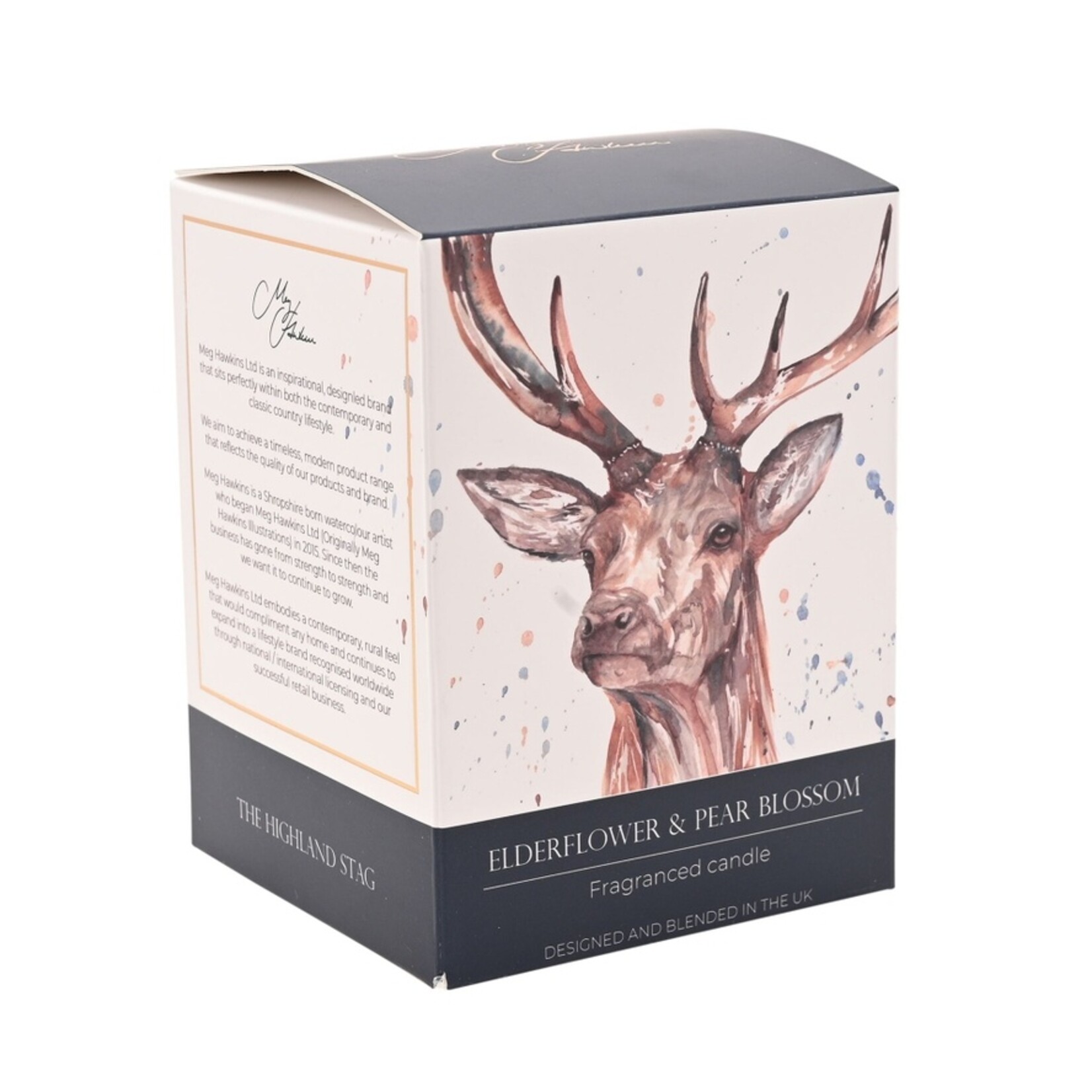Widdop MEG HAWKINS 250G CANDLE STAG - ELDERFLOWER&PEAR BLOSSEM