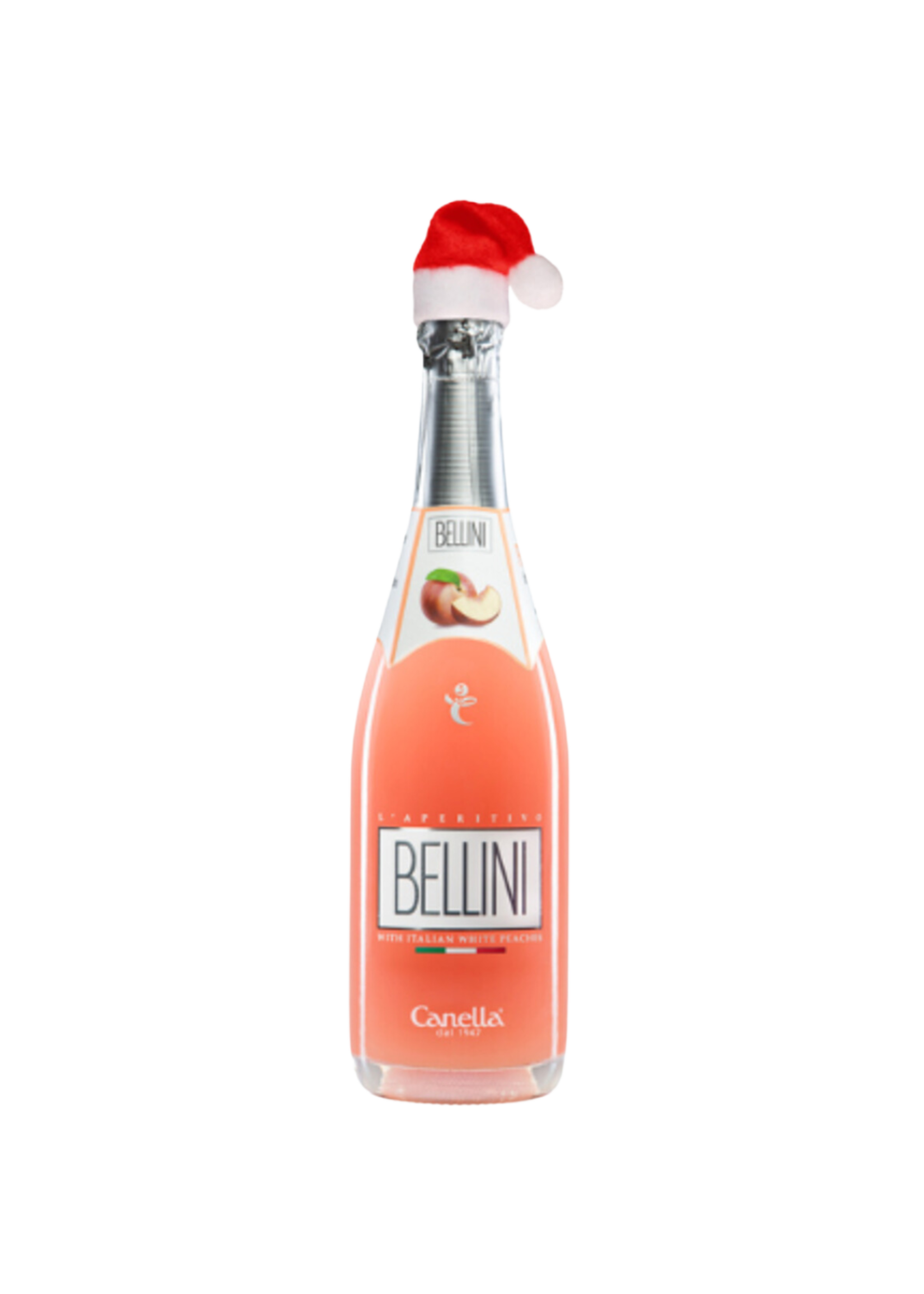 Canella Bellini Cocktail Originale voorzien van wintermuts