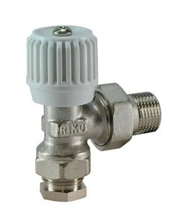 Radiatorkraan 15mm 1/2 haaks inclusief adapter