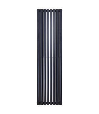 Verticale Radiator Ovaal Double Zwart