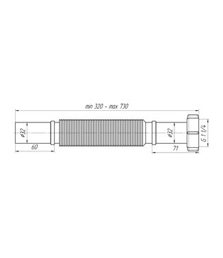 ALONI FLEXIBEL AFVOERSLANG 5/4’’- Ø32CM