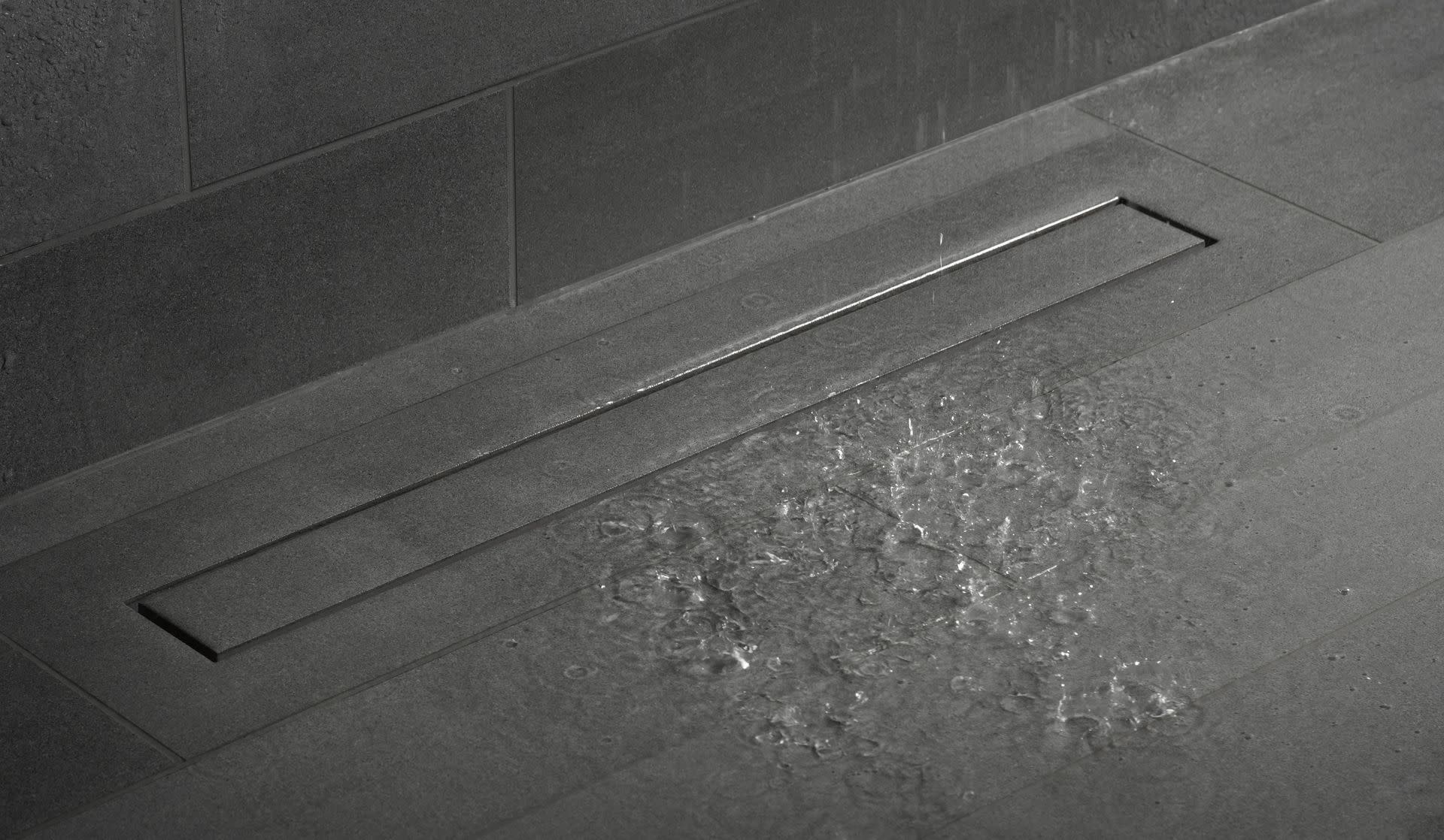 Wiesbaden Wiesbaden douchegoot met tegelrooster en flens 60 x 7 cm RVS